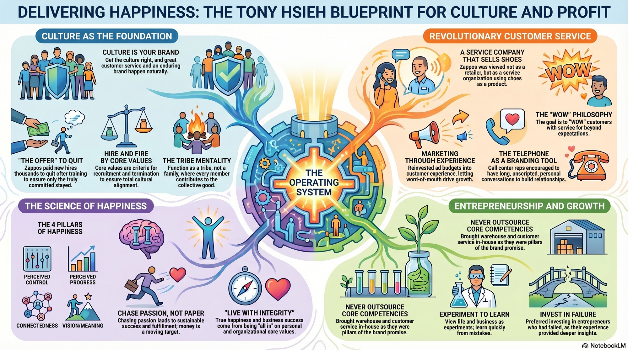 Infographic for "Lessons from Tony Hsieh".