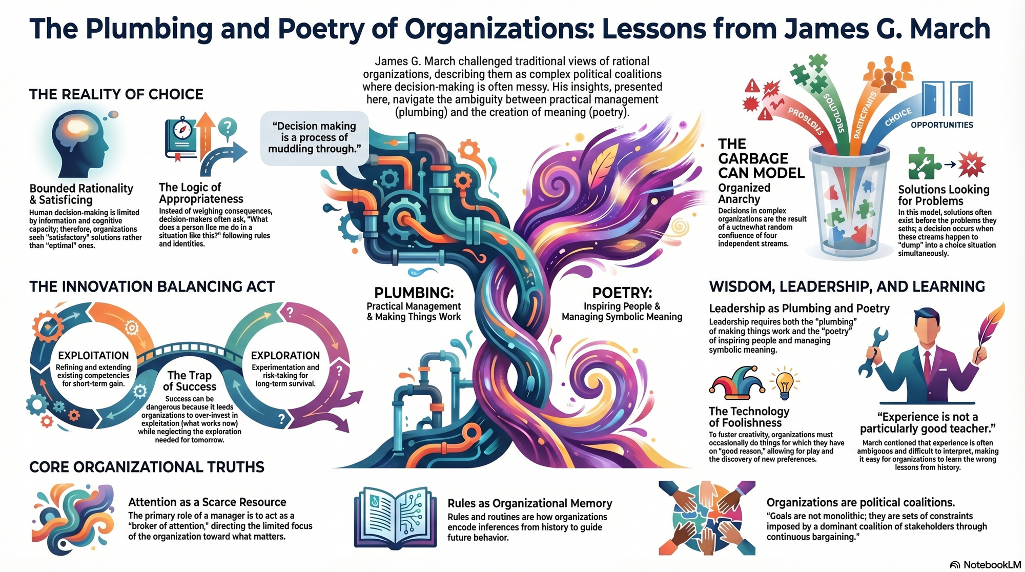 Infographic for "Lessons from James G. March".