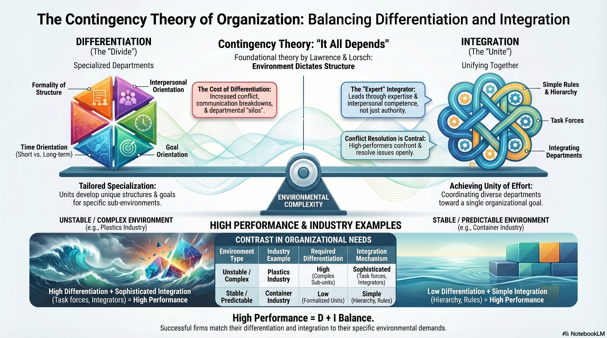 Infographic for "Lessons from Paul R. Lawrence and Jay W. Lorsch".