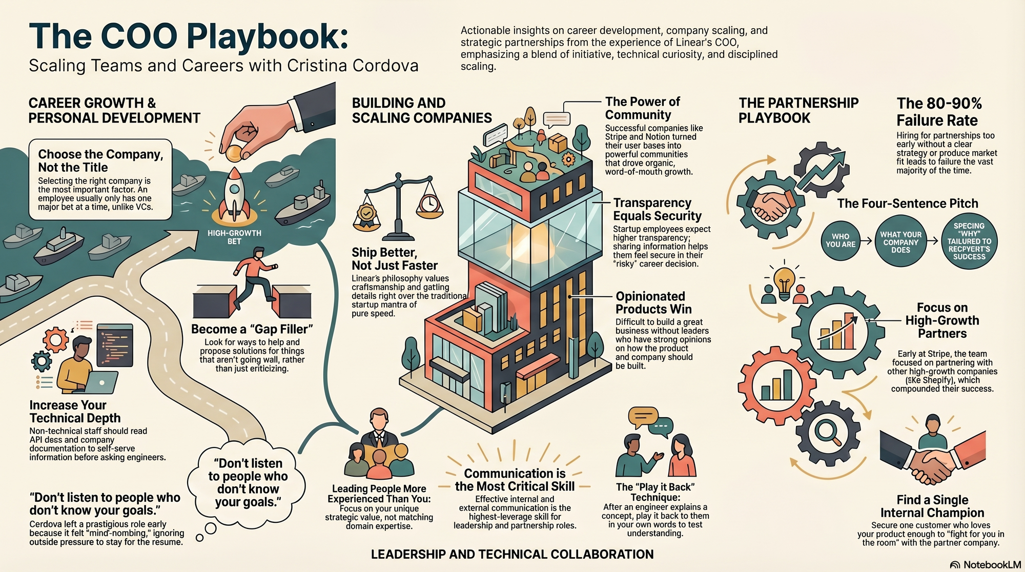 Infographic for "Lessons from Cristina Cordova, COO of Linear".