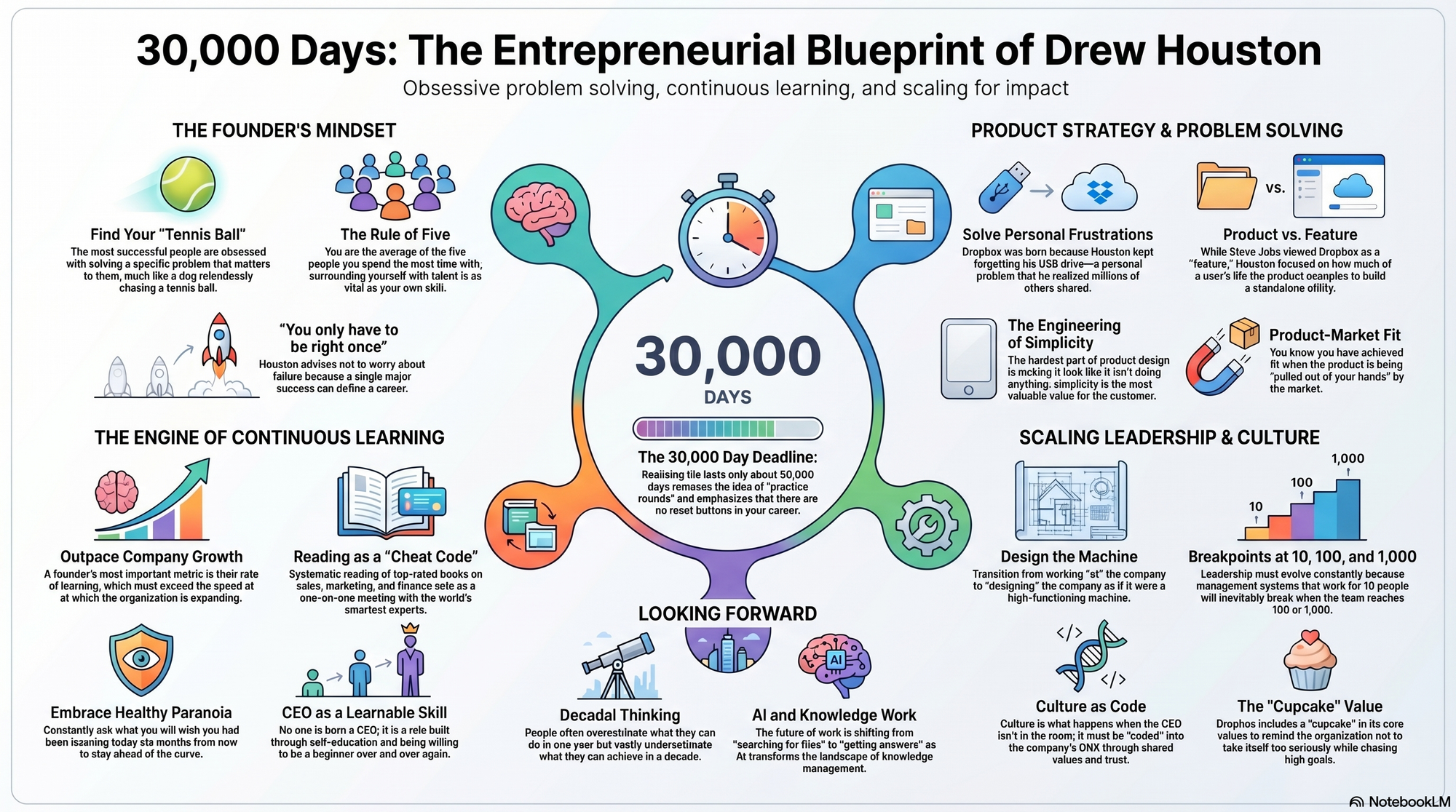 Infographic for "Lessons from Drew Houston".