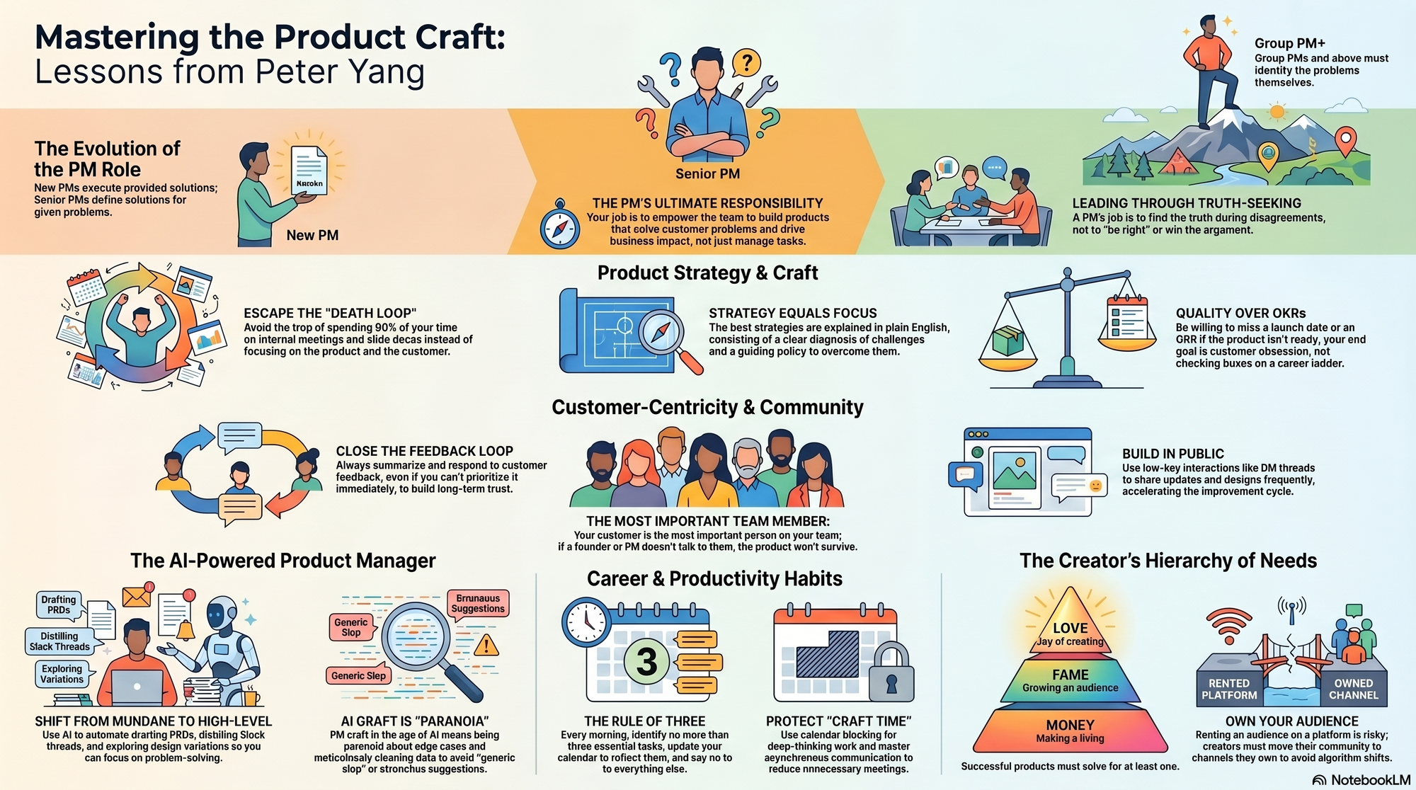 Infographic for "Lessons from Peter Yang".