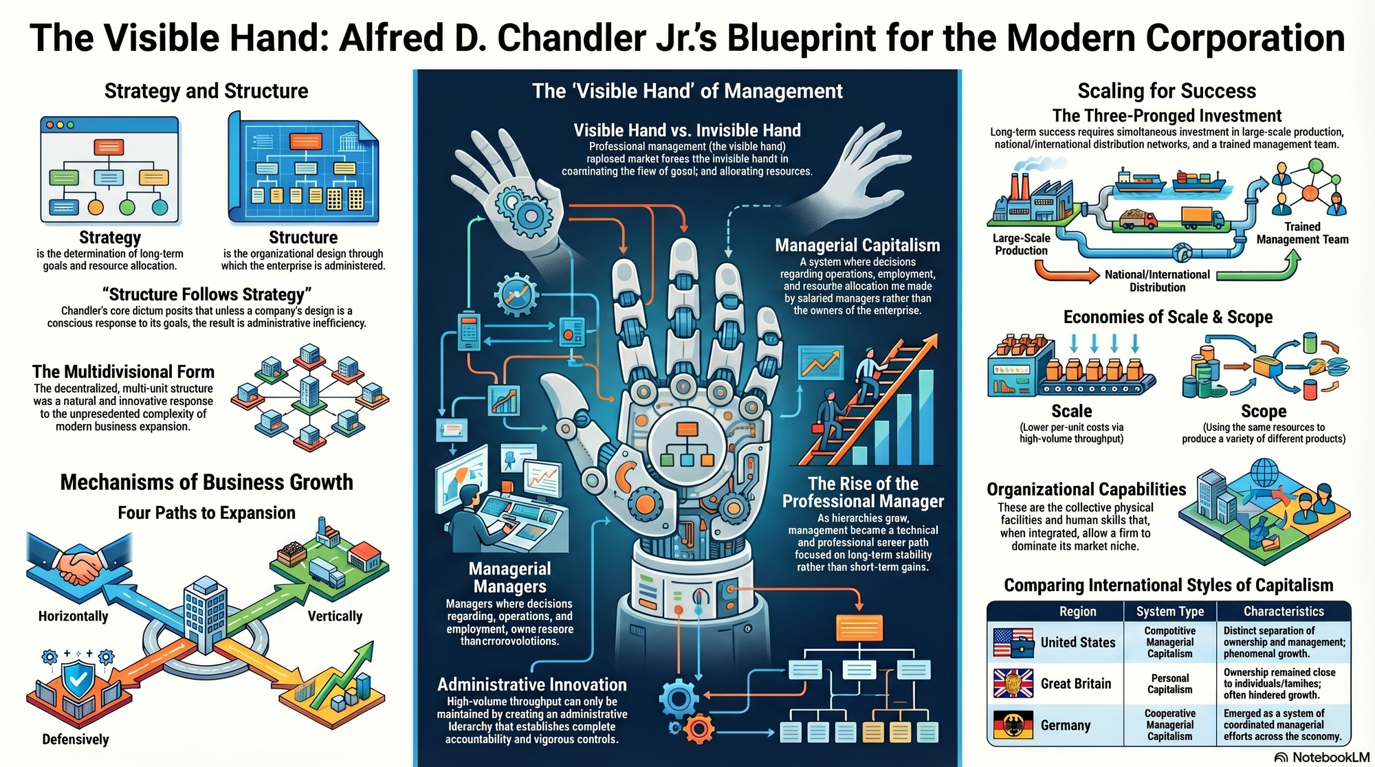 Infographic for "Lessons from Alfred D. Chandler Jr.".