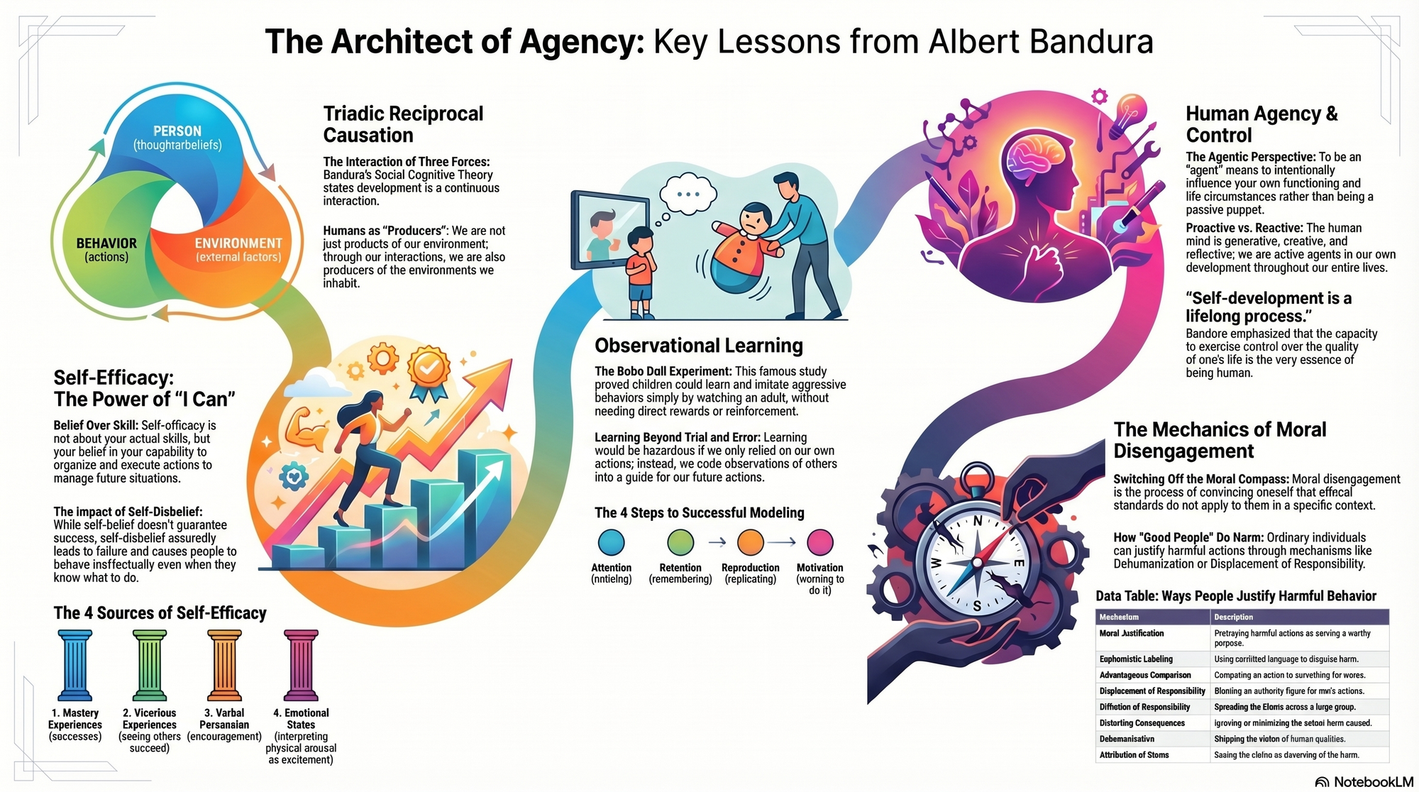 Infographic for "Lessons from Albert Bandura".