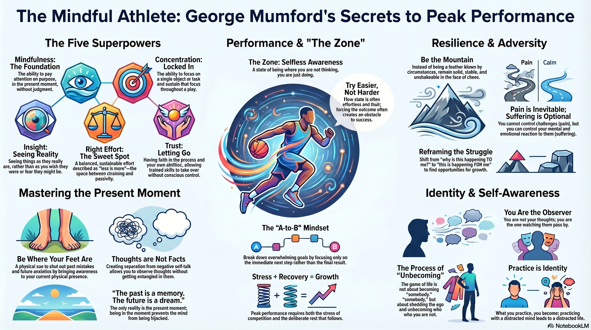 Infographic for "Lessons from George Mumford".