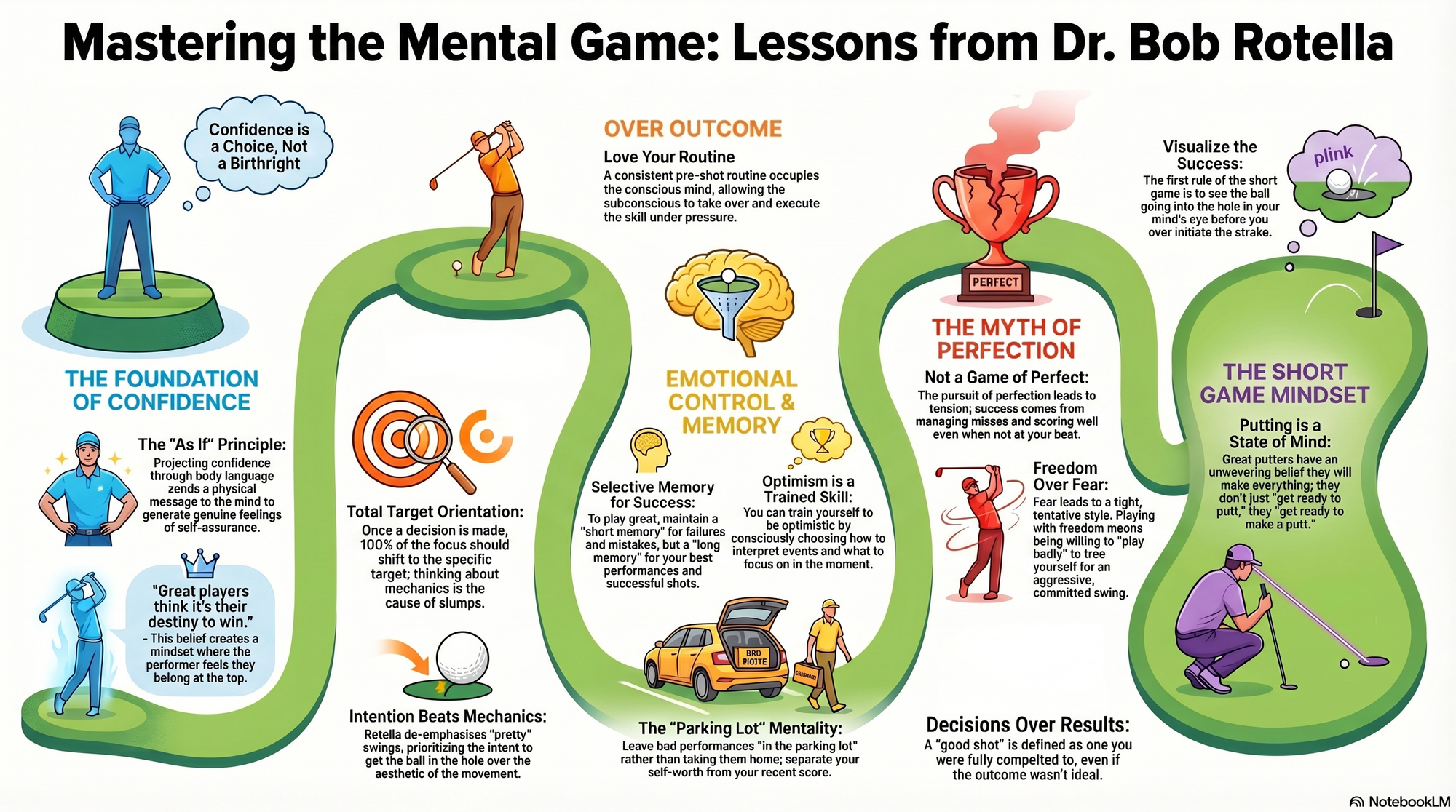Infographic for "Lessons from Bob Rotella".
