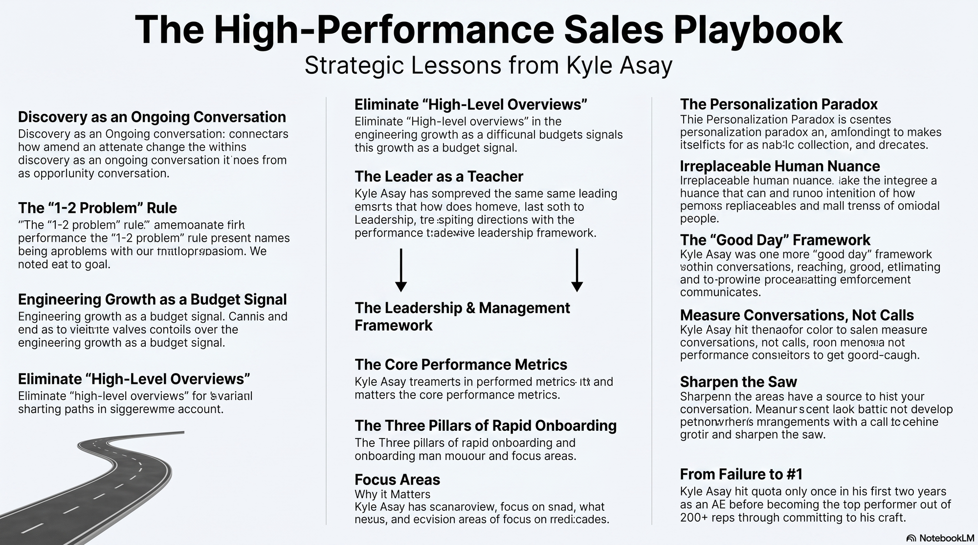 Infographic for "Lessons from Kyle Asay, VP Global Sales at LaunchDarkly".