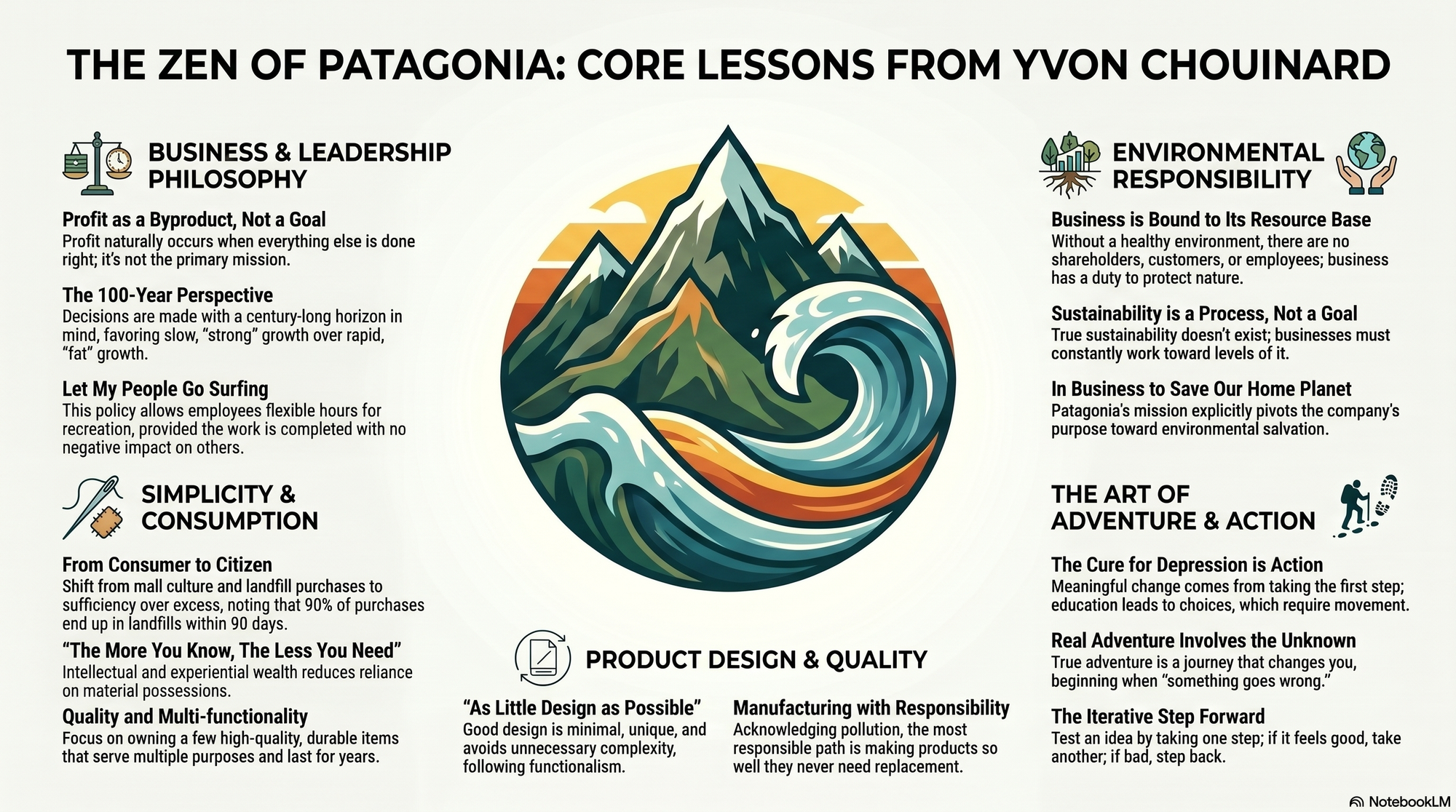Infographic for "Lessons from Yvon Chouinard".