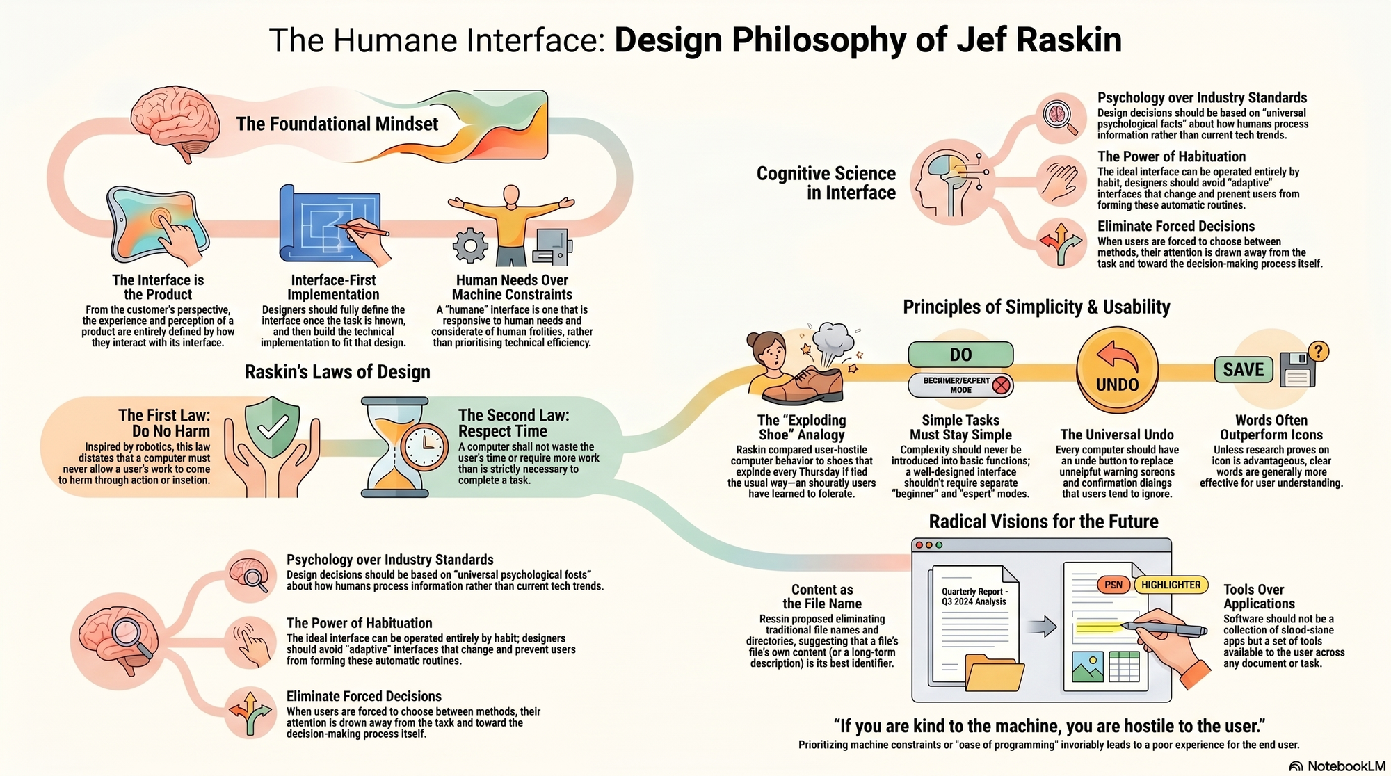 Infographic for "Lessons from Jef Raskin".