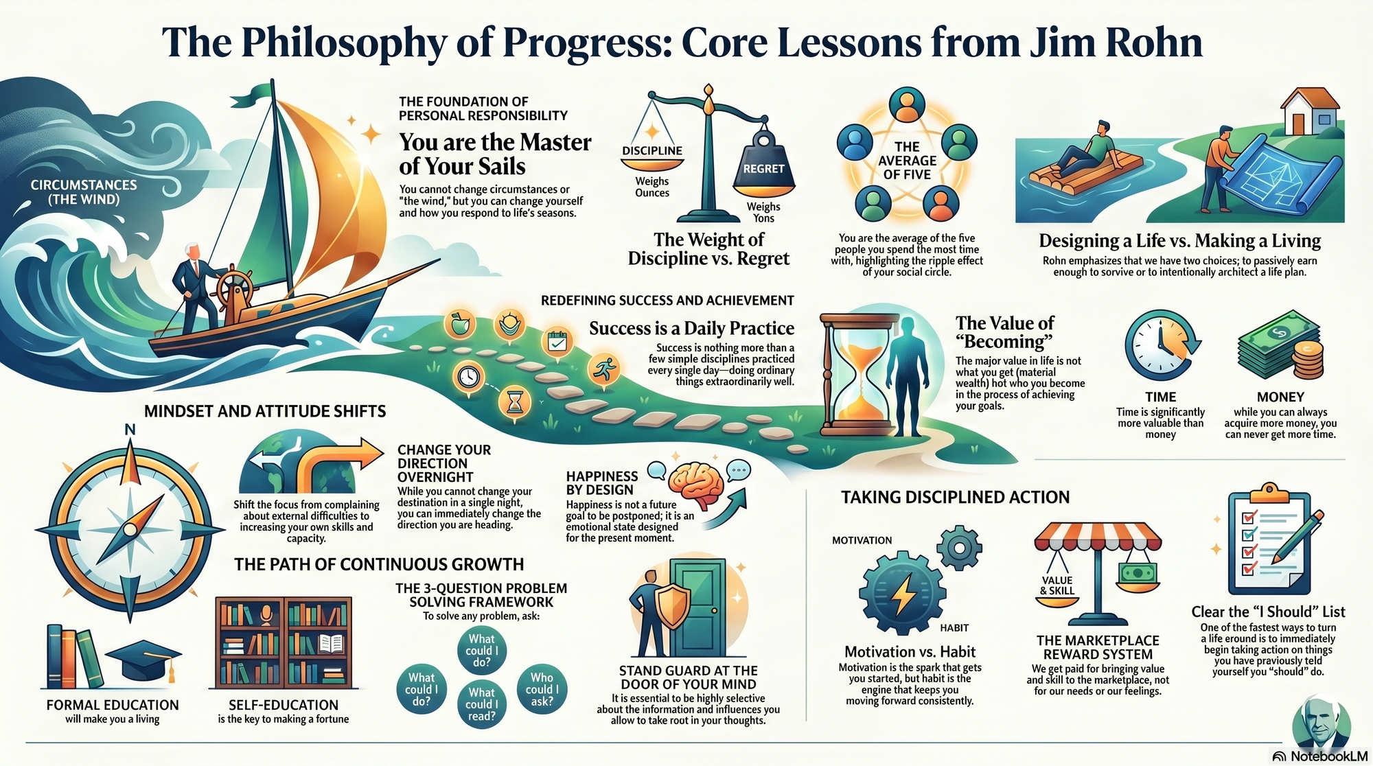 Infographic for "Lessons from Jim Rohn".