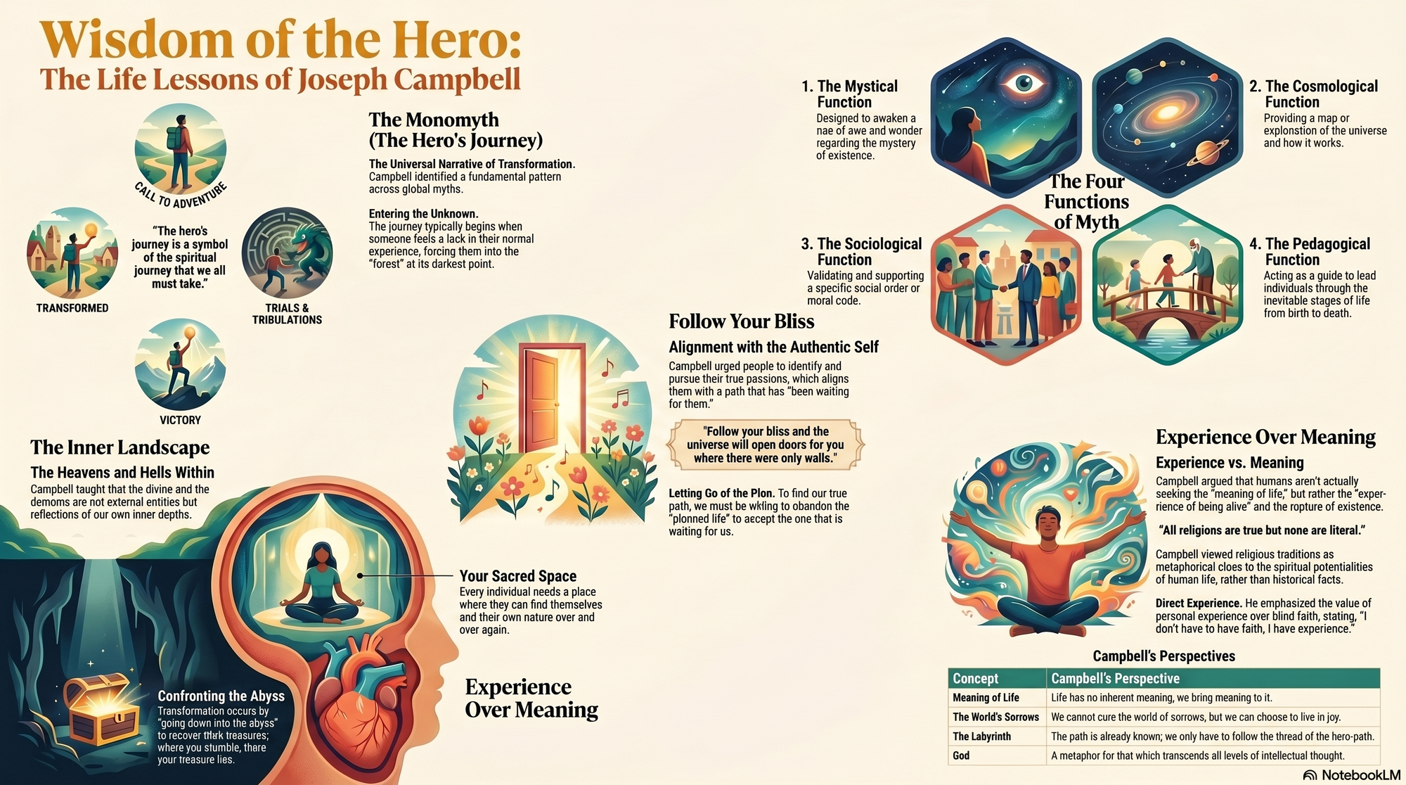 Infographic for "Lessons from Joseph Campbell".