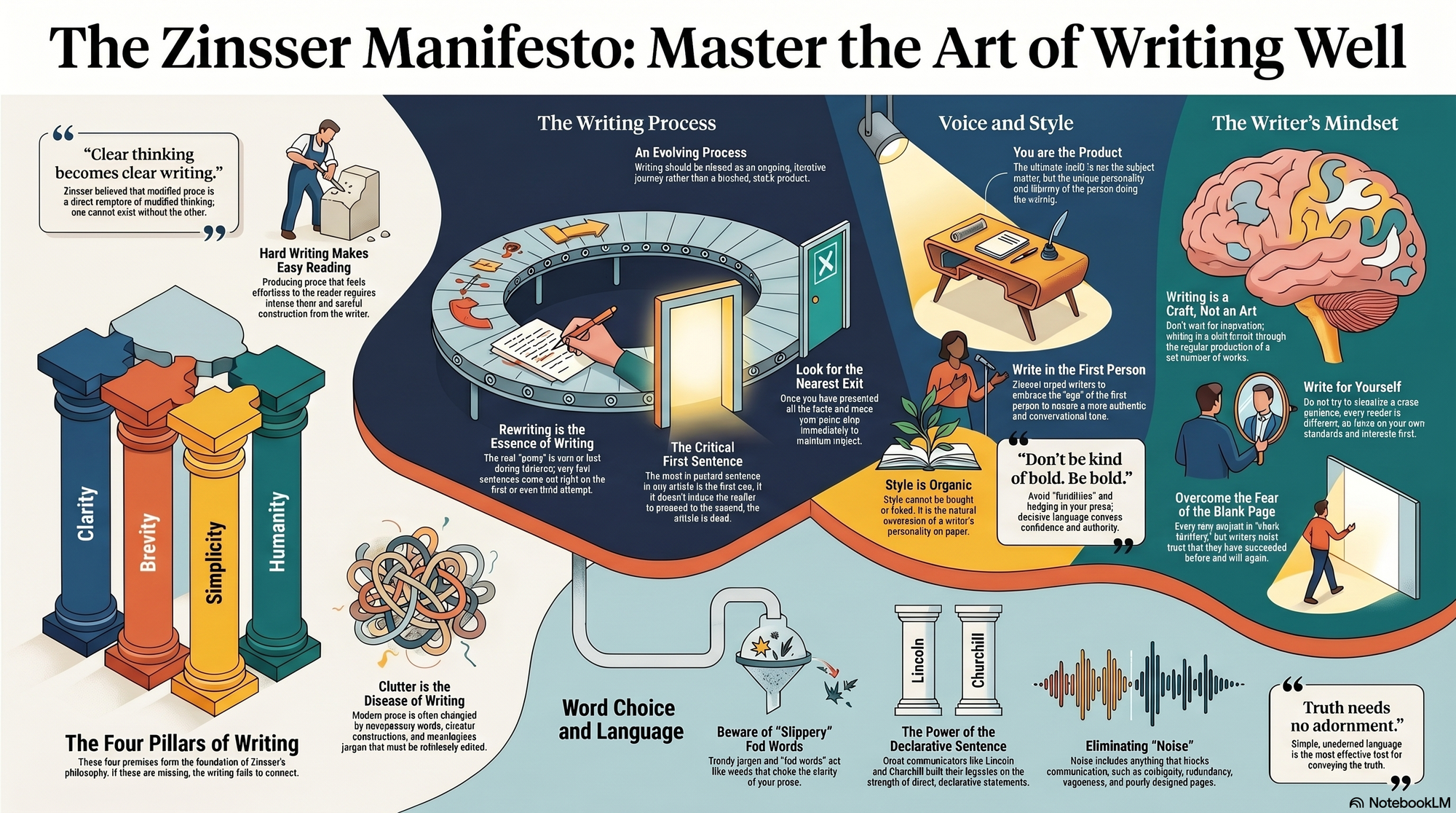 Infographic for "Lessons from William Zinsser".