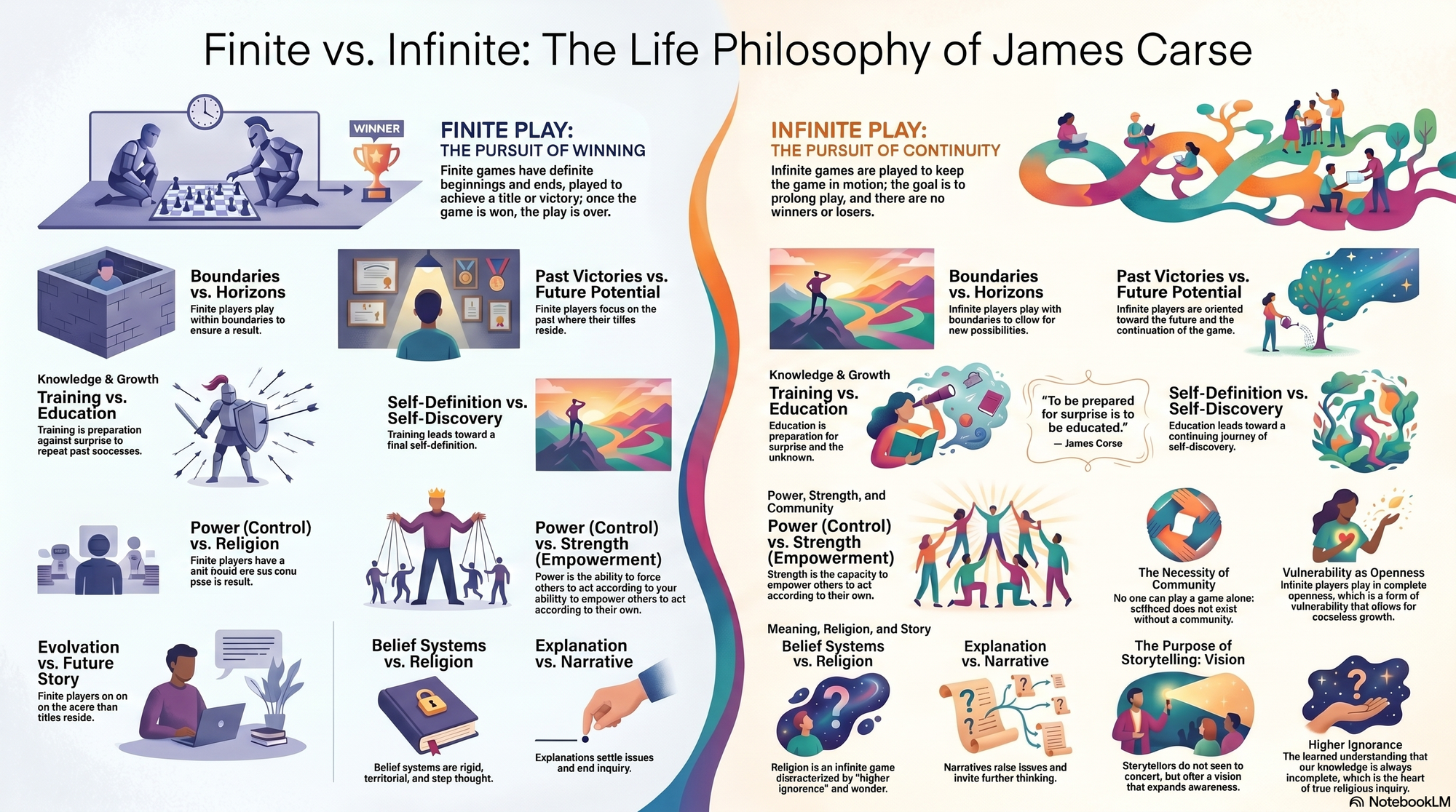 Infographic for "Lessons from James Carse".