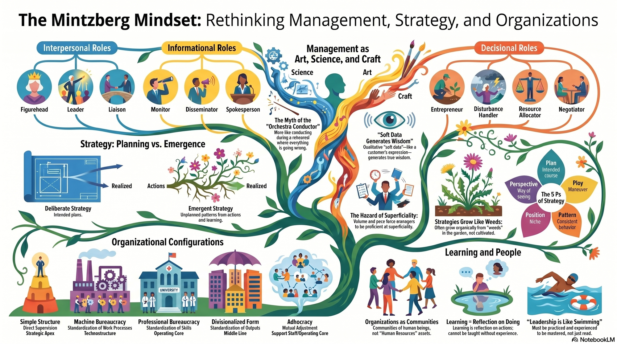 Infographic for "Lessons from Henry Minztberg".