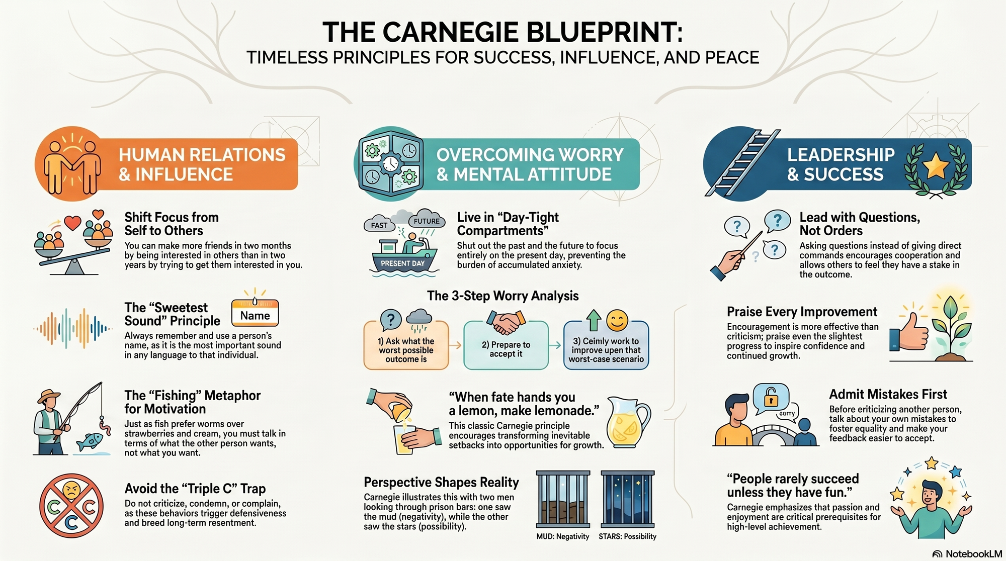 Infographic for "Lessons from Dale Carnegie".