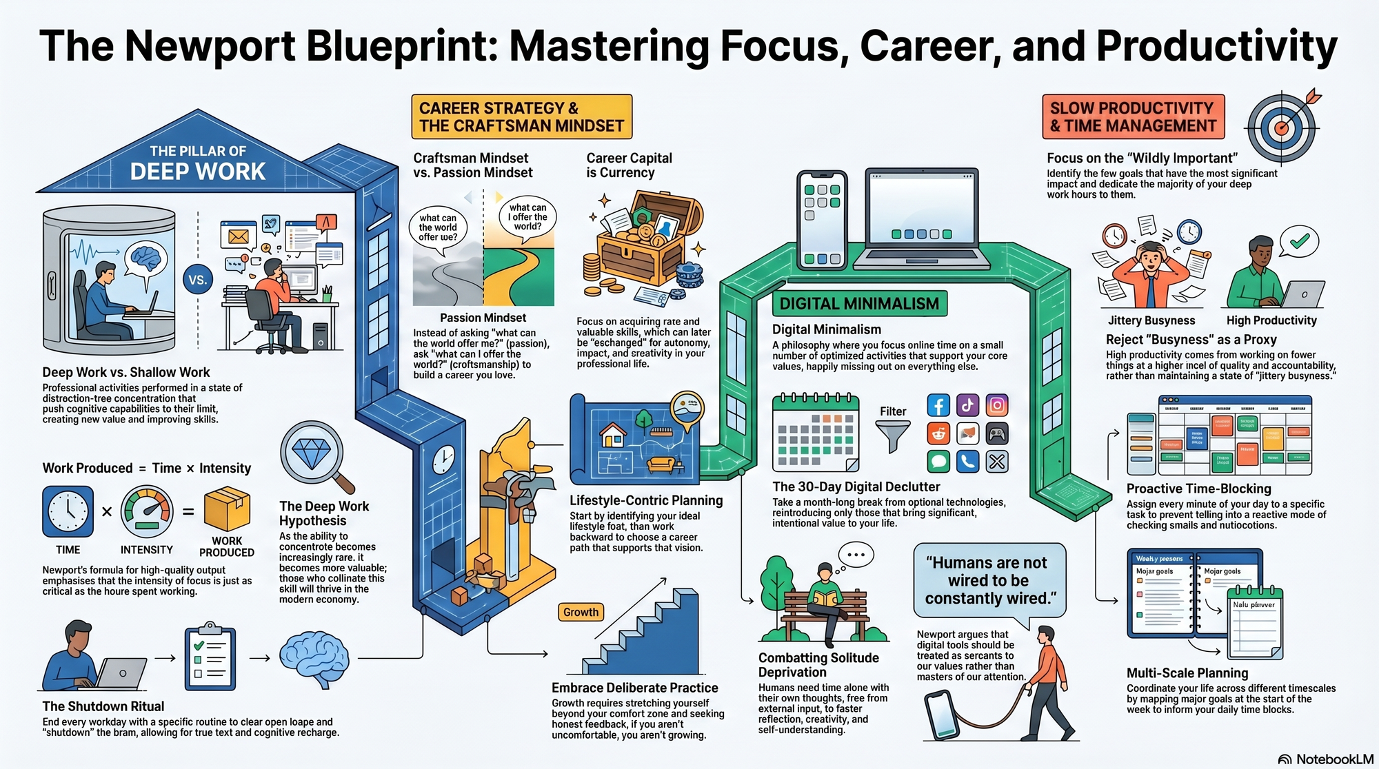Infographic for "Lessons from Cal Newport".