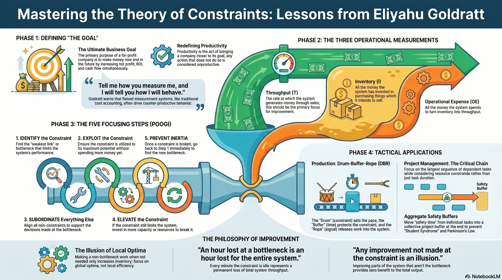 Infographic for "Lessons from Eliyahu Goldratt".