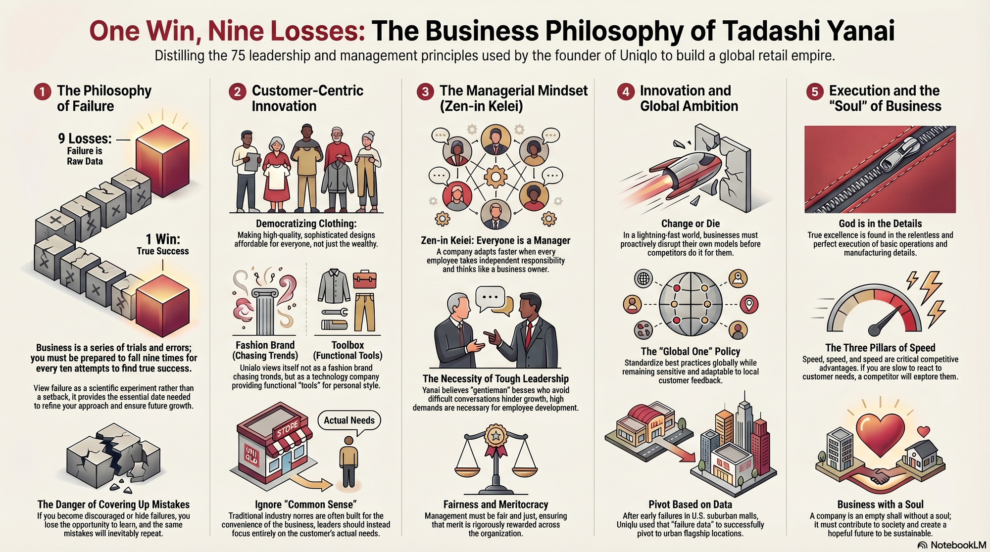 Infographic for "Lessons from Tadashi Yanai".