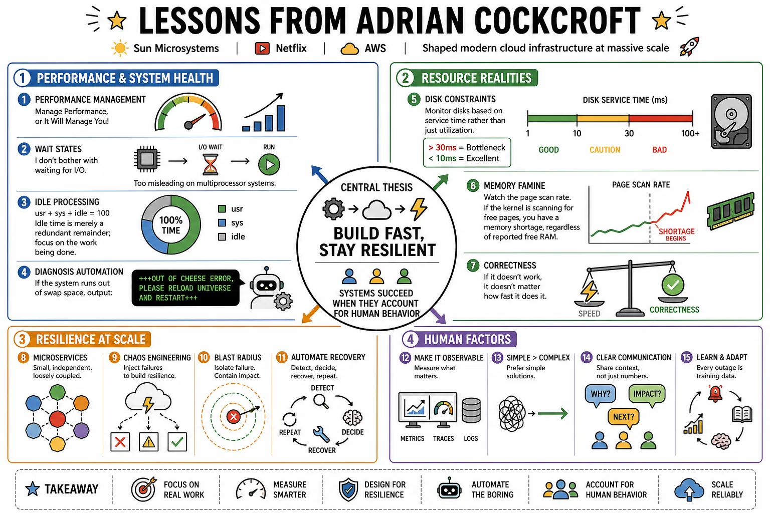 Visual summary of operating lessons from Adrian Cockcroft.
