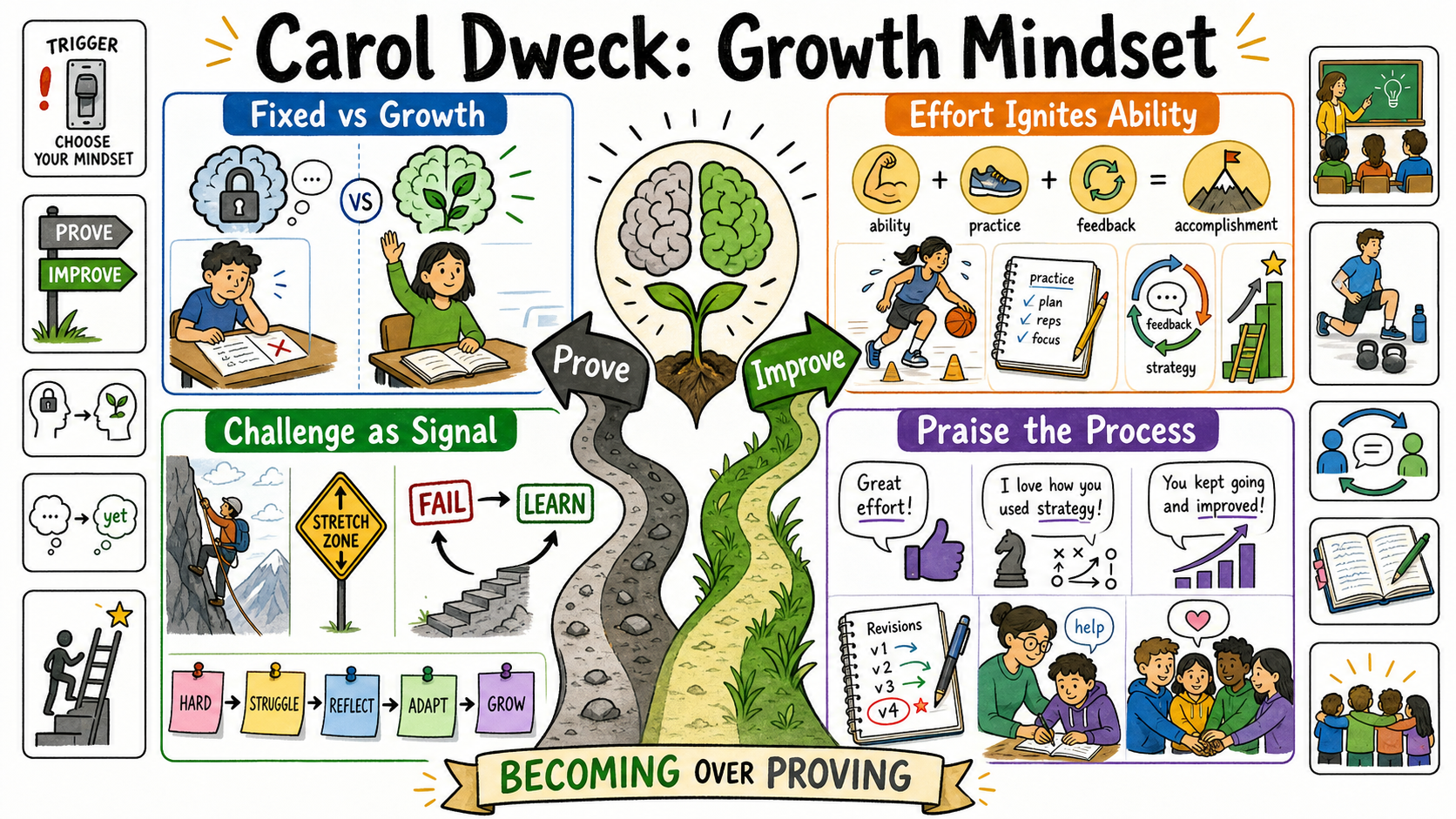 Infographic for "Lessons from Carol Dweck".