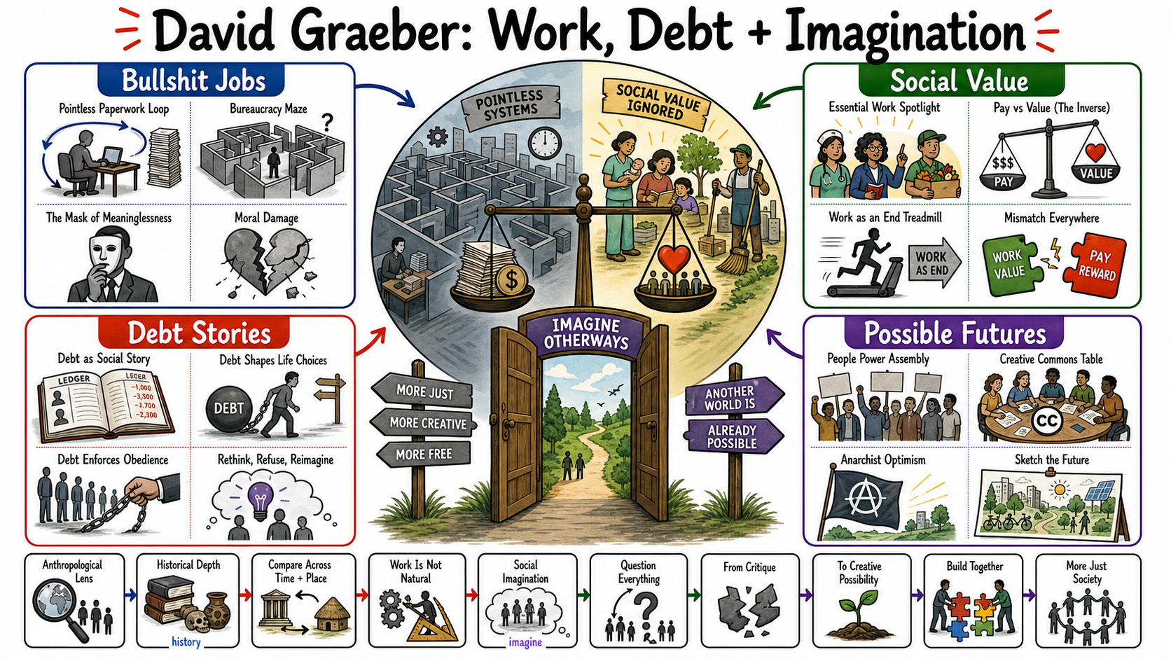 Infographic for "Lessons from David Graeber".