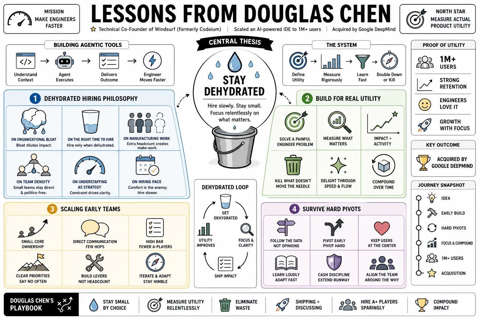 Visual summary of operating lessons from Douglas Chen.