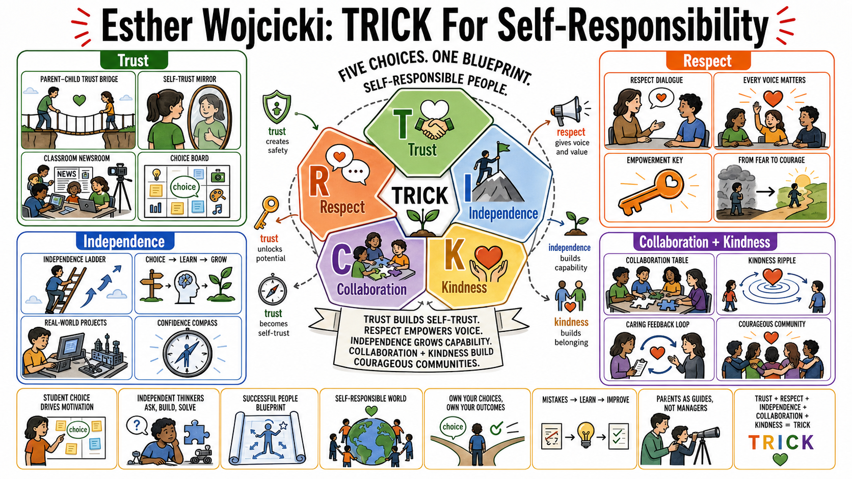 Infographic for "Lessons from Esther Wojcicki".