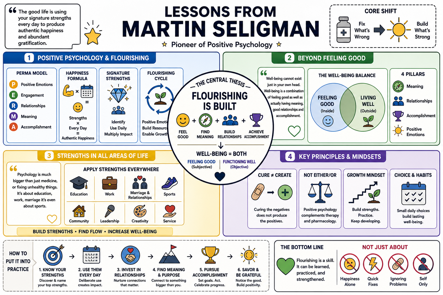 Infographic for "Lessons from Martin Seligman".