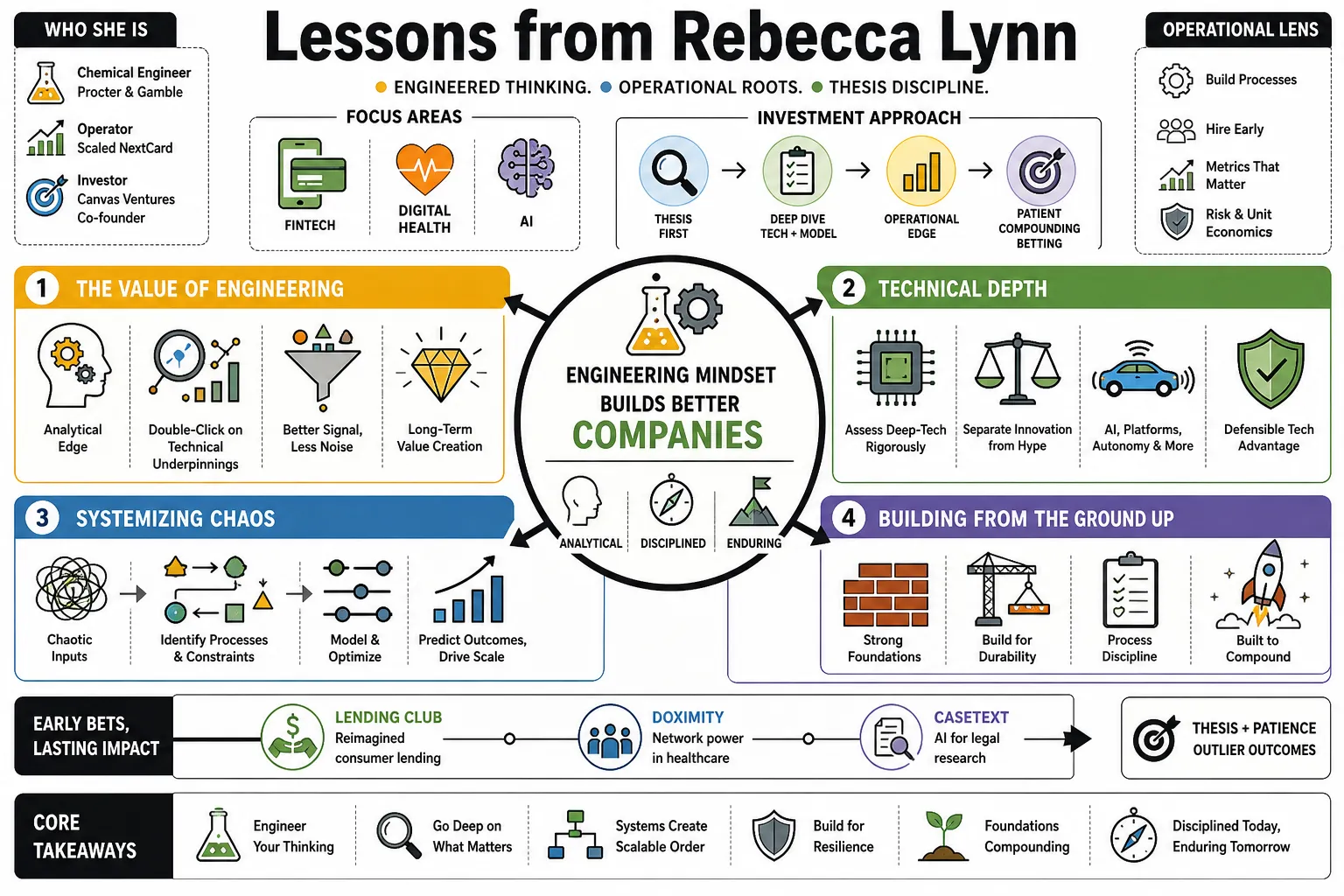 Visual summary of operating lessons from Rebecca Lynn.