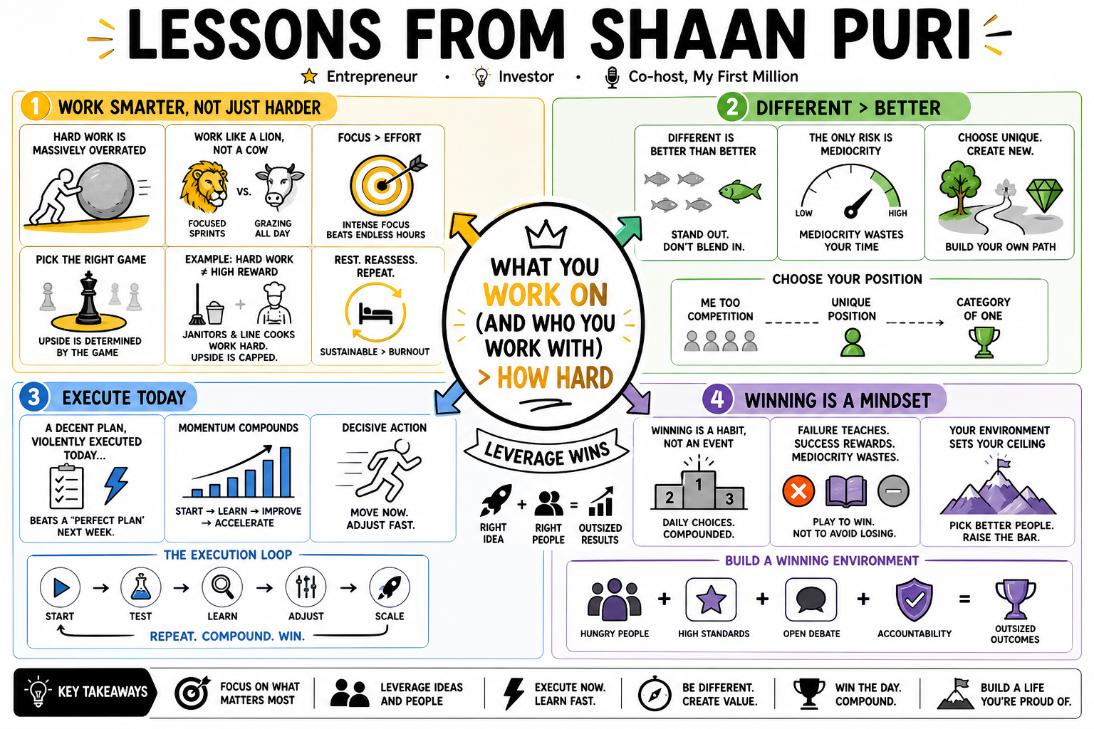 Infographic for "Lessons from Shaan Puri".