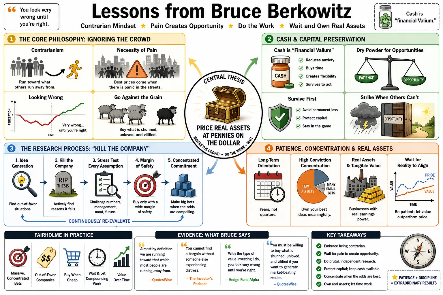 Visual summary of operating lessons from Bruce Berkowitz.