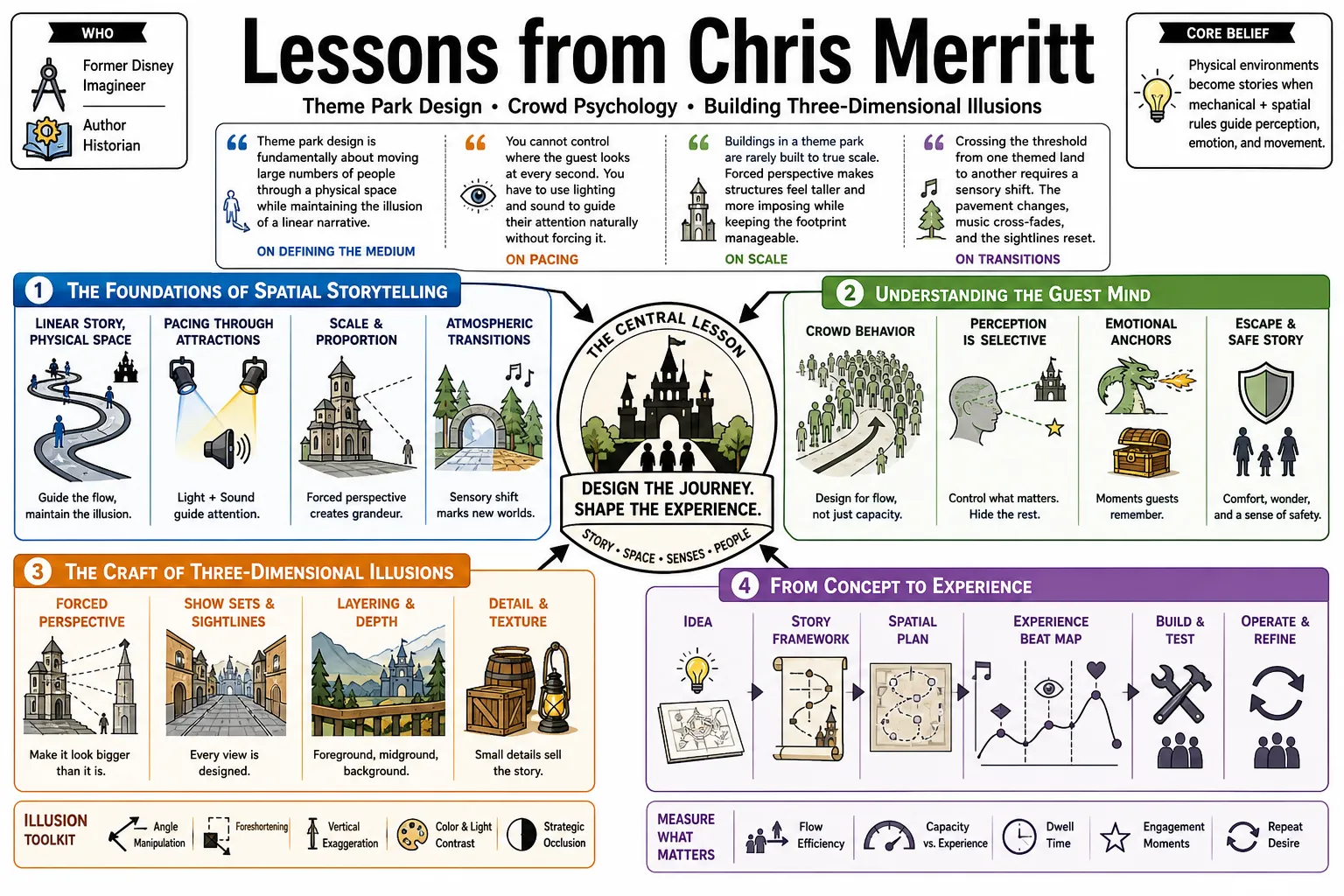 Visual summary of operating lessons from Chris Merritt.