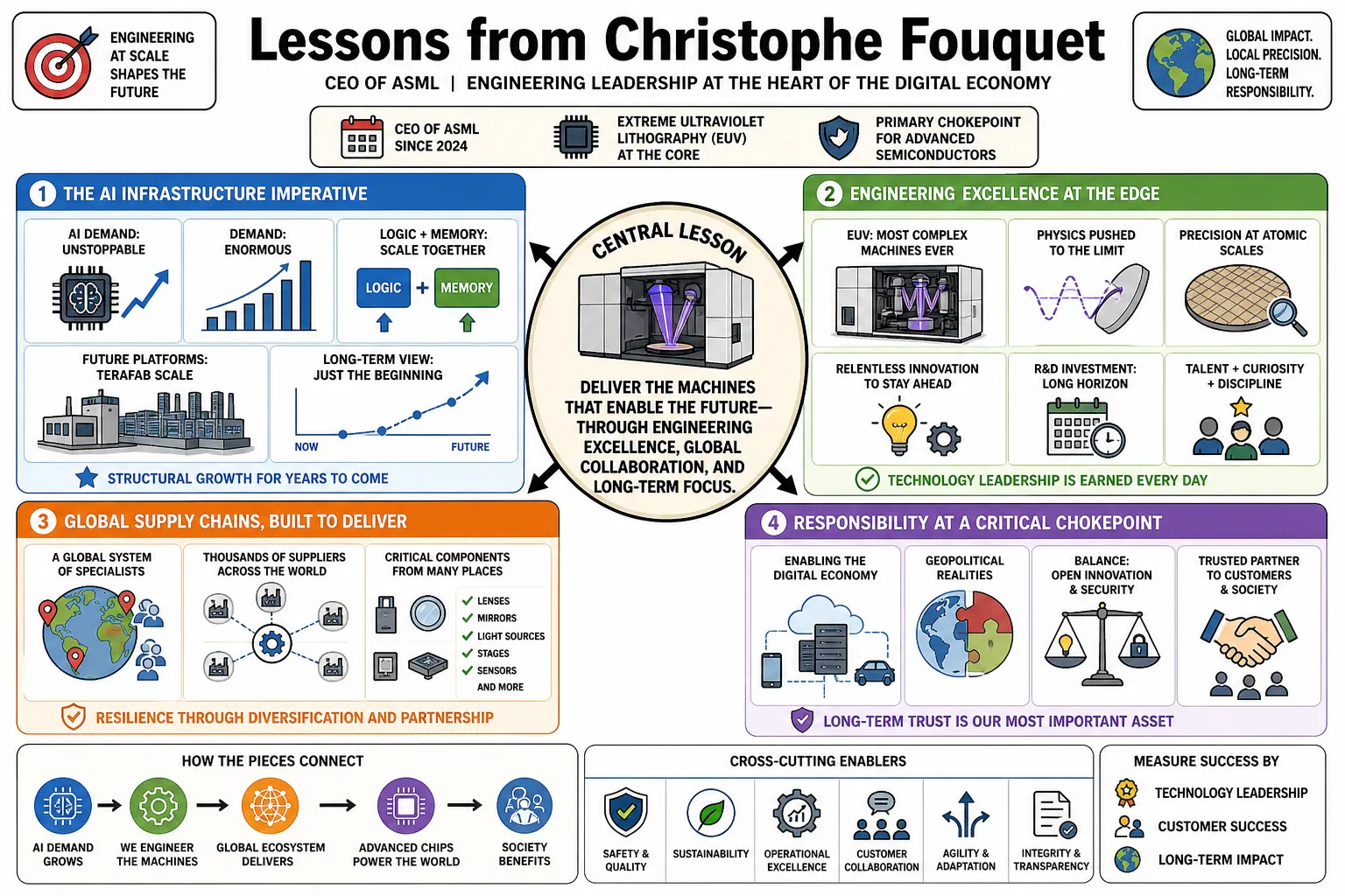 Visual summary of operating lessons from Christophe Fouquet.