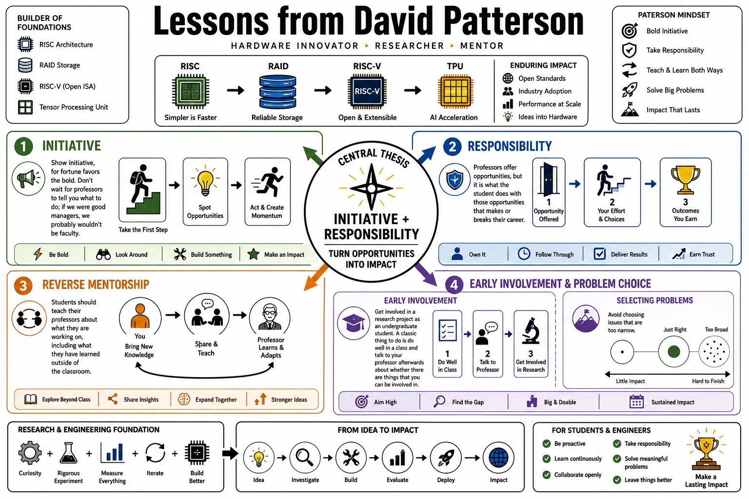 Visual summary of operating lessons from David Patterson.