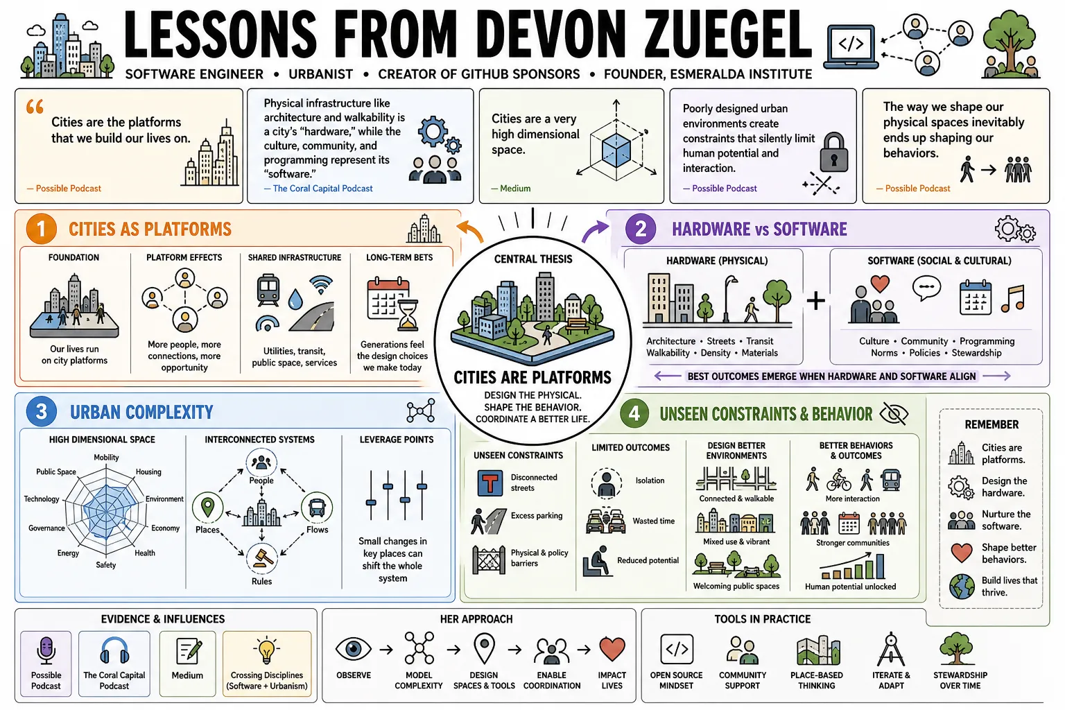 Visual summary of operating lessons from Devon Zuegel.