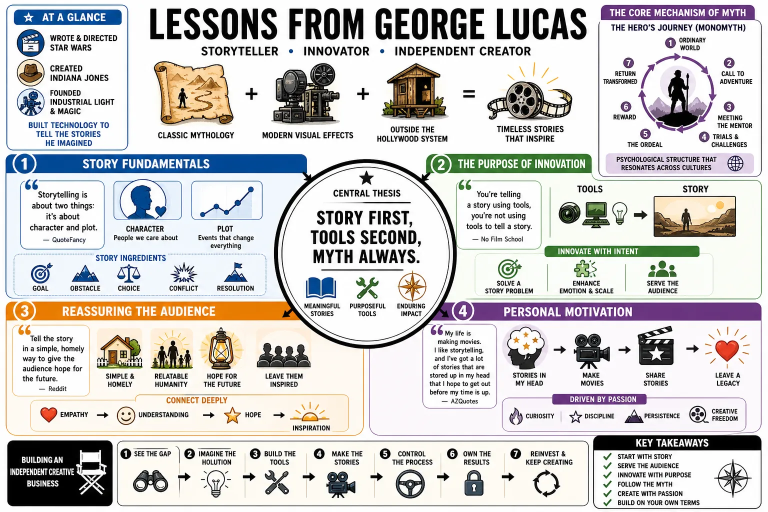 Visual summary of operating lessons from George Lucas.