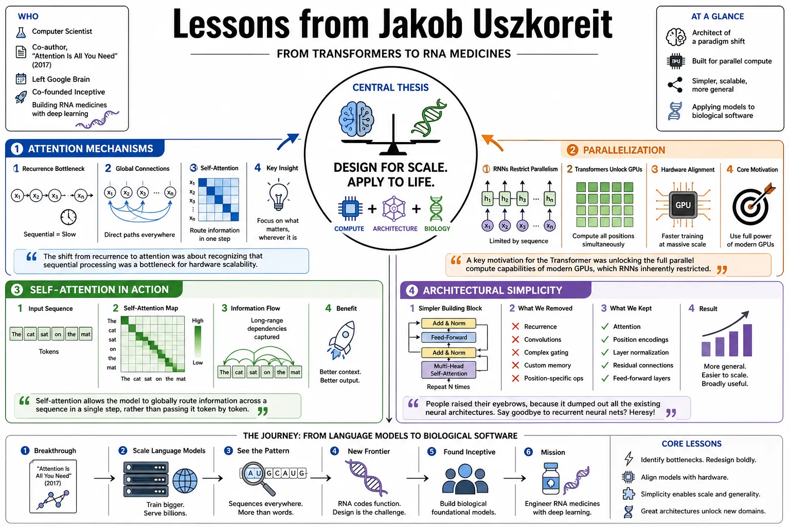 Visual summary of operating lessons from Jakob Uszkoreit.