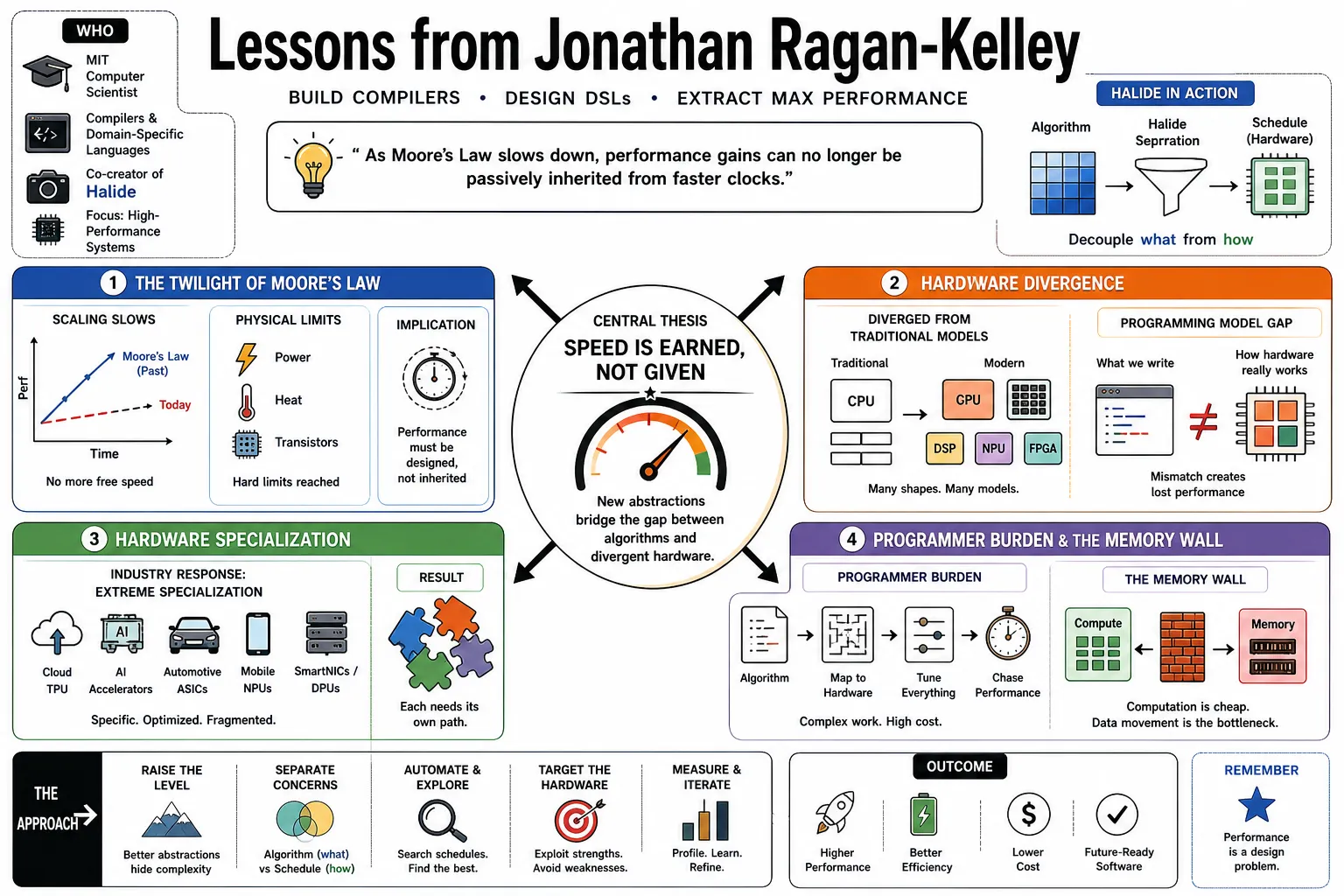 Visual summary of operating lessons from Jonathan Ragan-Kelley.