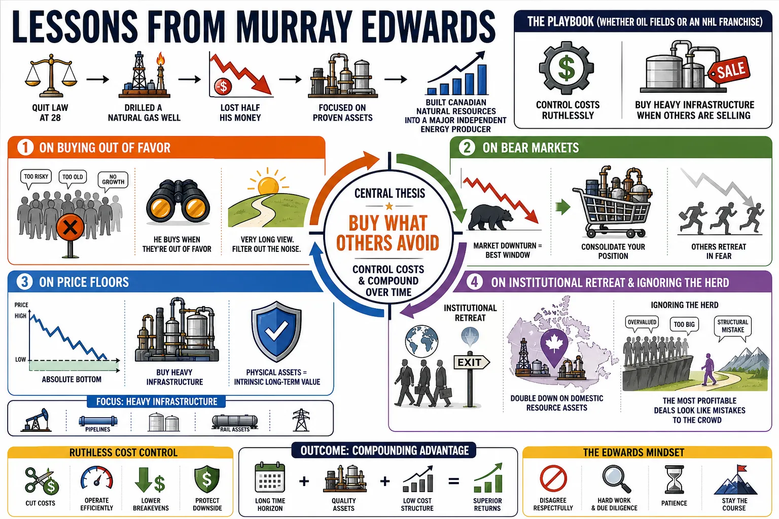 Visual summary of operating lessons from Murray Edwards.