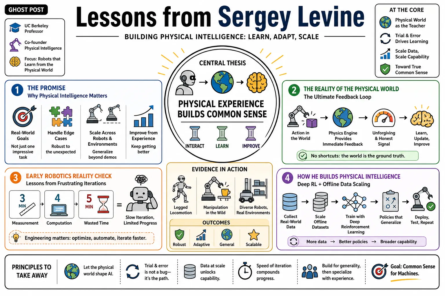 Visual summary of operating lessons from Sergey Levine.
