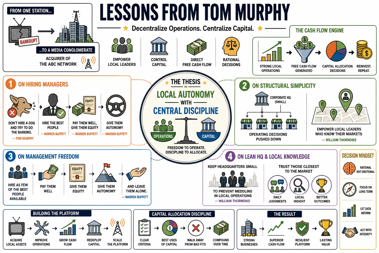 Visual summary of operating lessons from Tom Murphy.