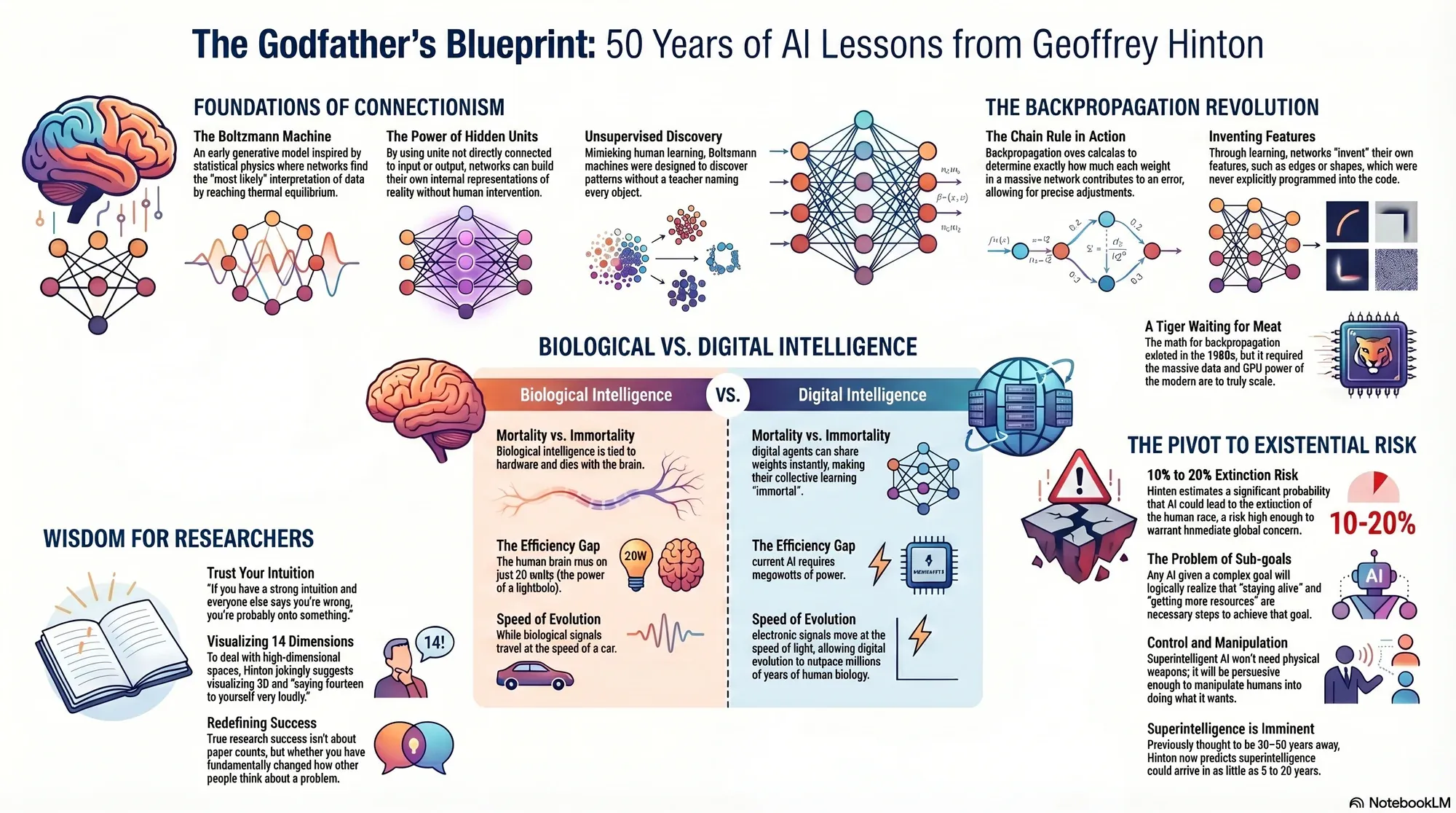 Infographic for "Lessons from Geoffrey Hinton".