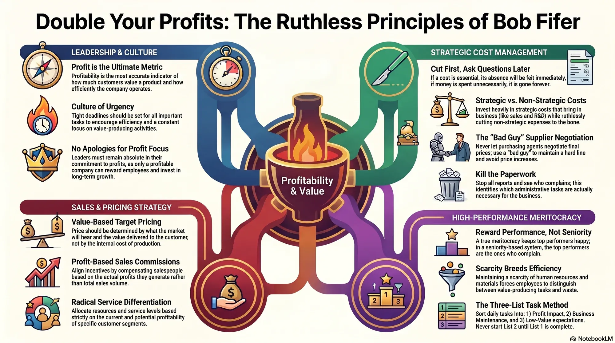 Infographic for "Lessons from Bob Fifer".