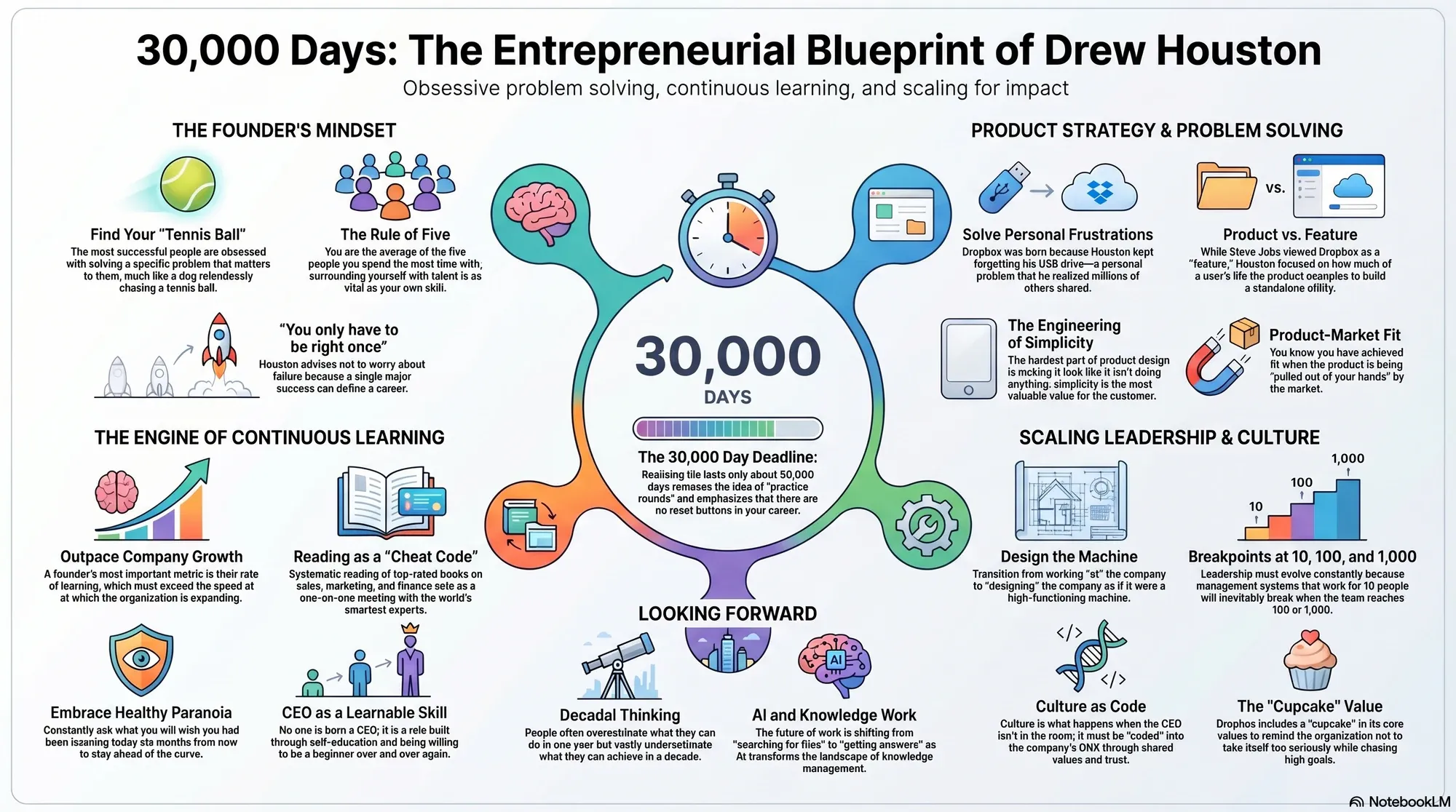 Infographic for "Lessons from Drew Houston".