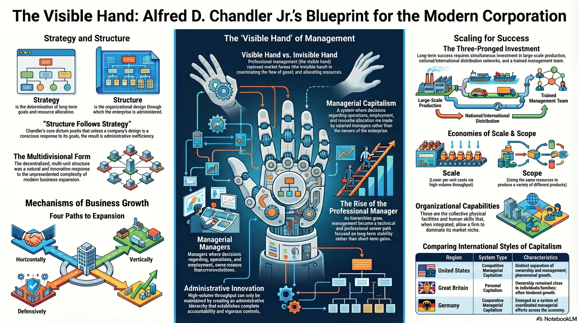 Infographic for "Lessons from Alfred D. Chandler Jr.".