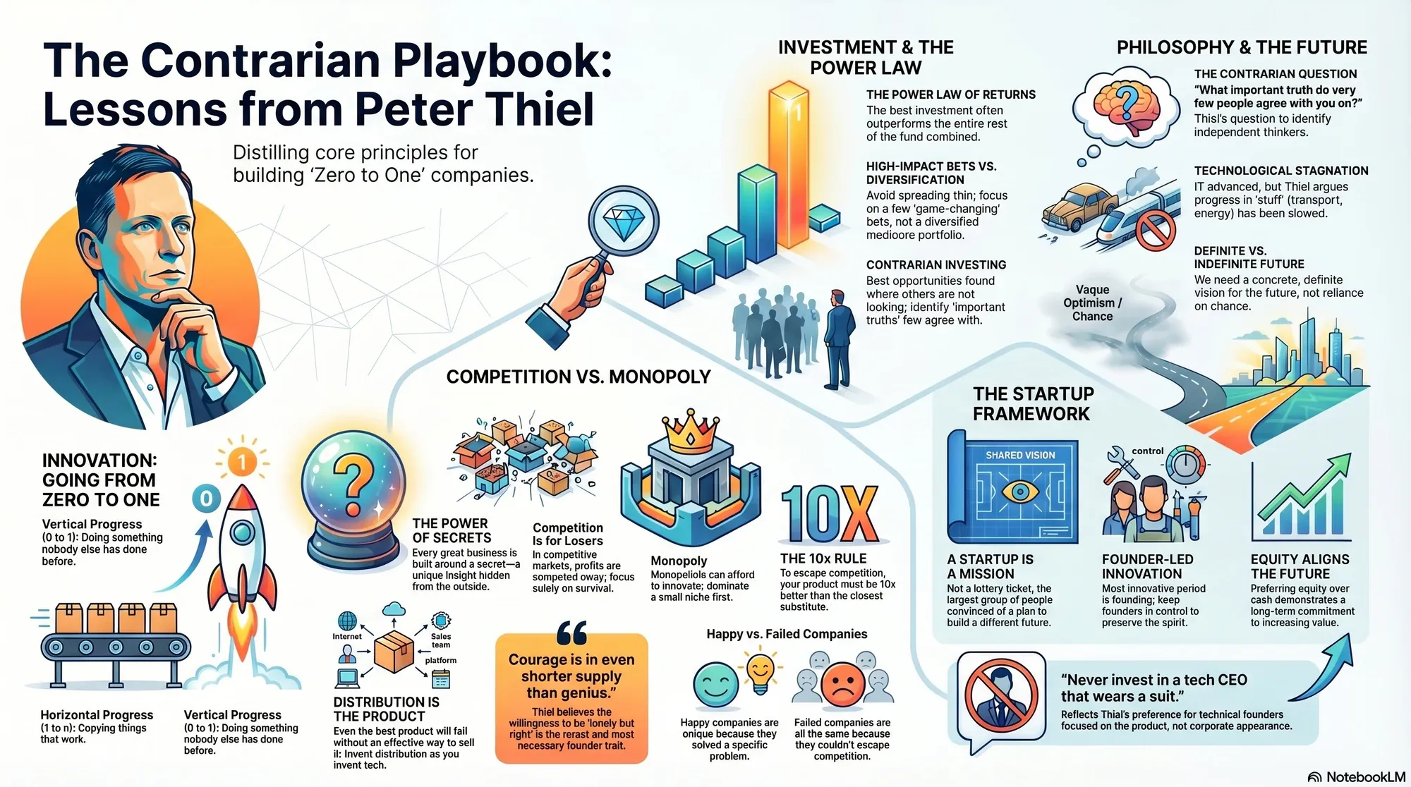 Infographic for "Lessons from Peter Thiel".