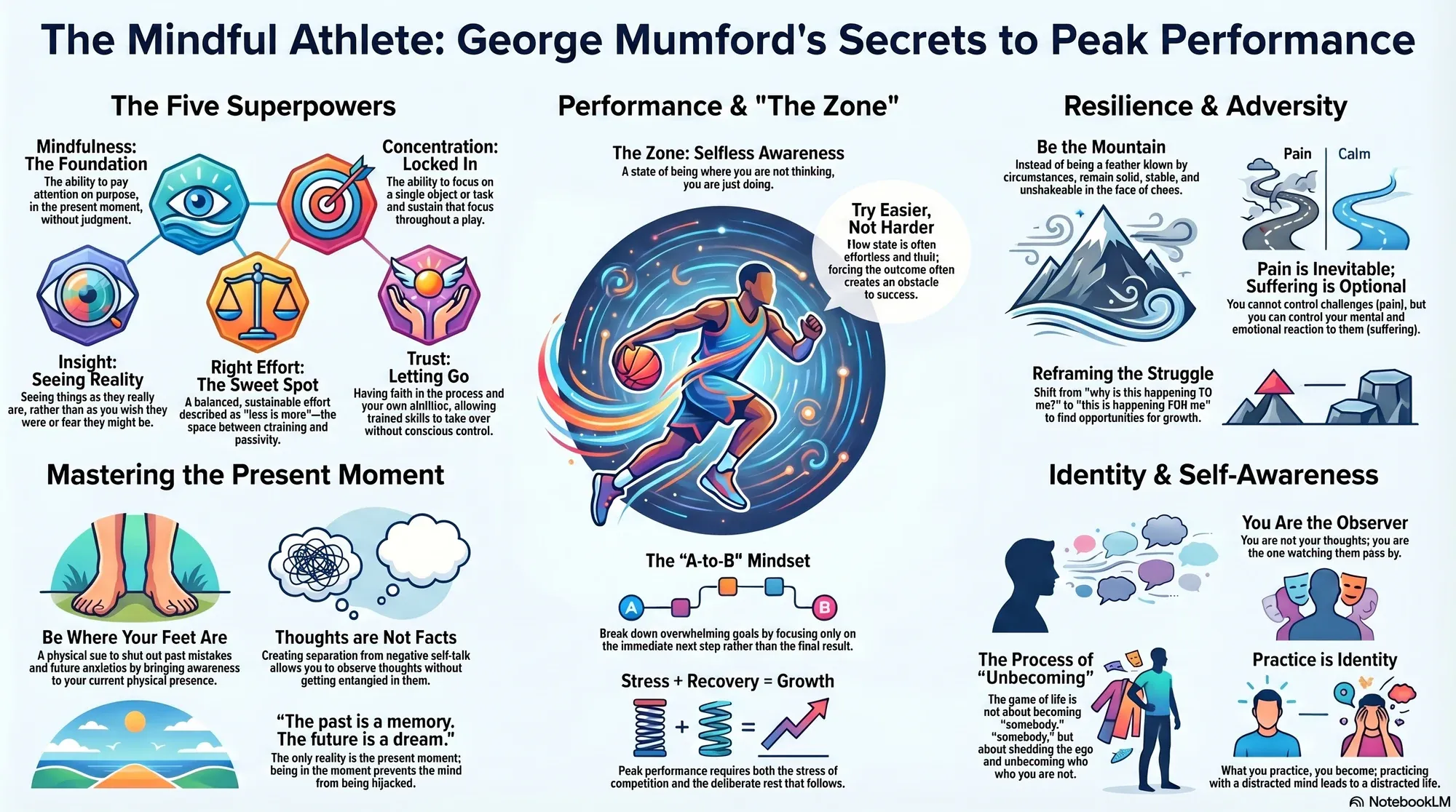 Infographic for "Lessons from George Mumford".