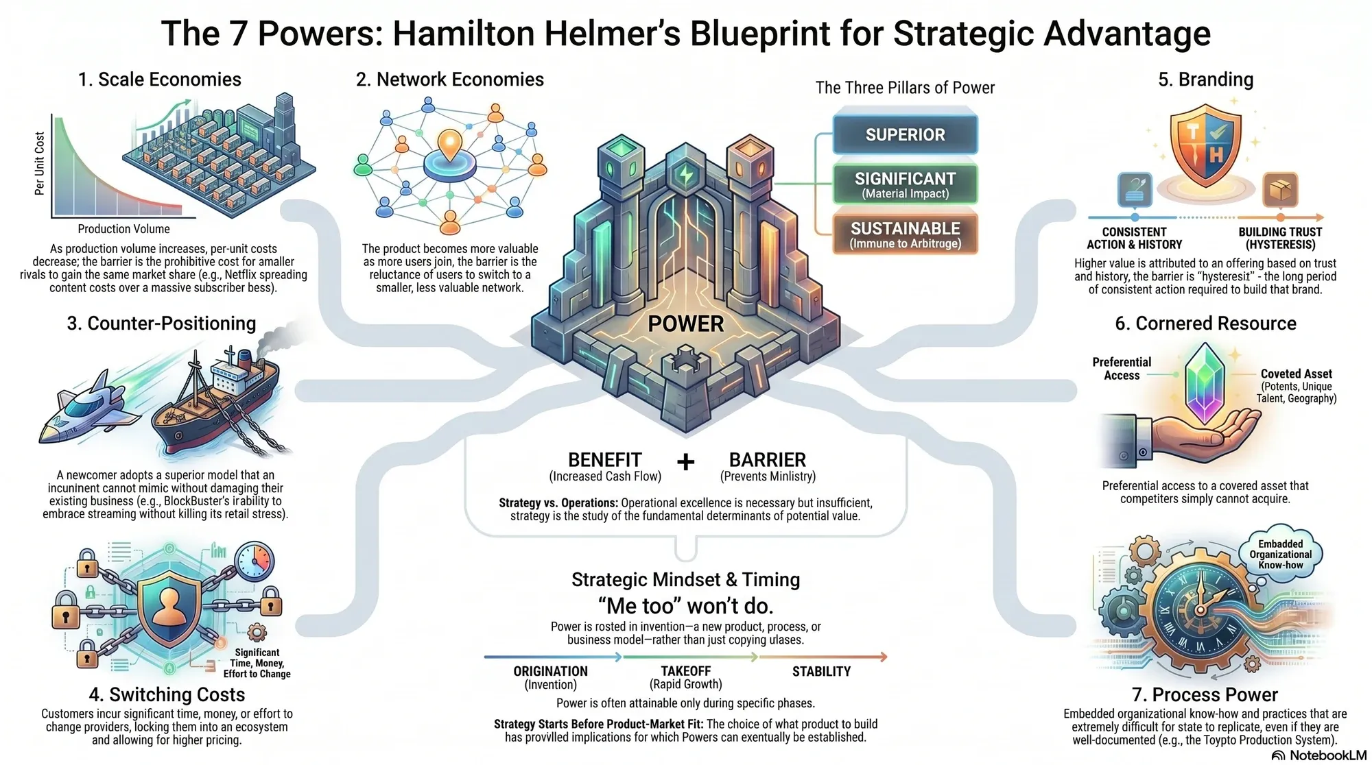 Infographic for "Lessons from Hamilton Helmer".