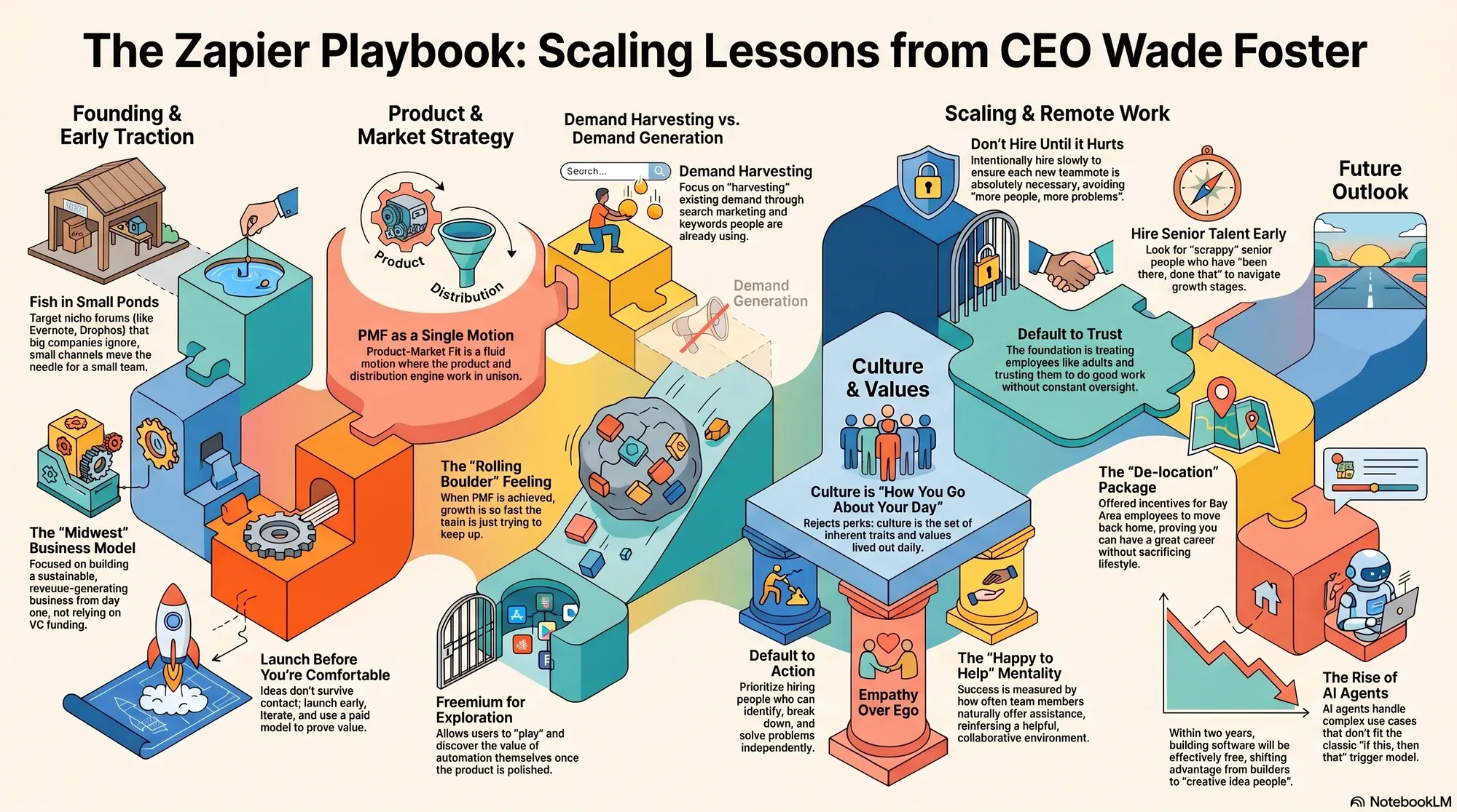 Infographic for "Lessons from Wade Foster, CEO of Zapier".