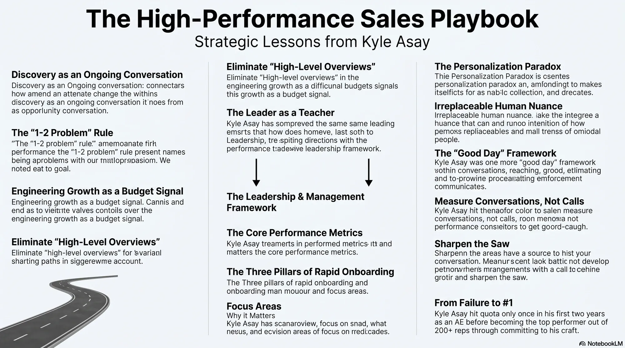 Infographic for "Lessons from Kyle Asay, VP Global Sales at LaunchDarkly".